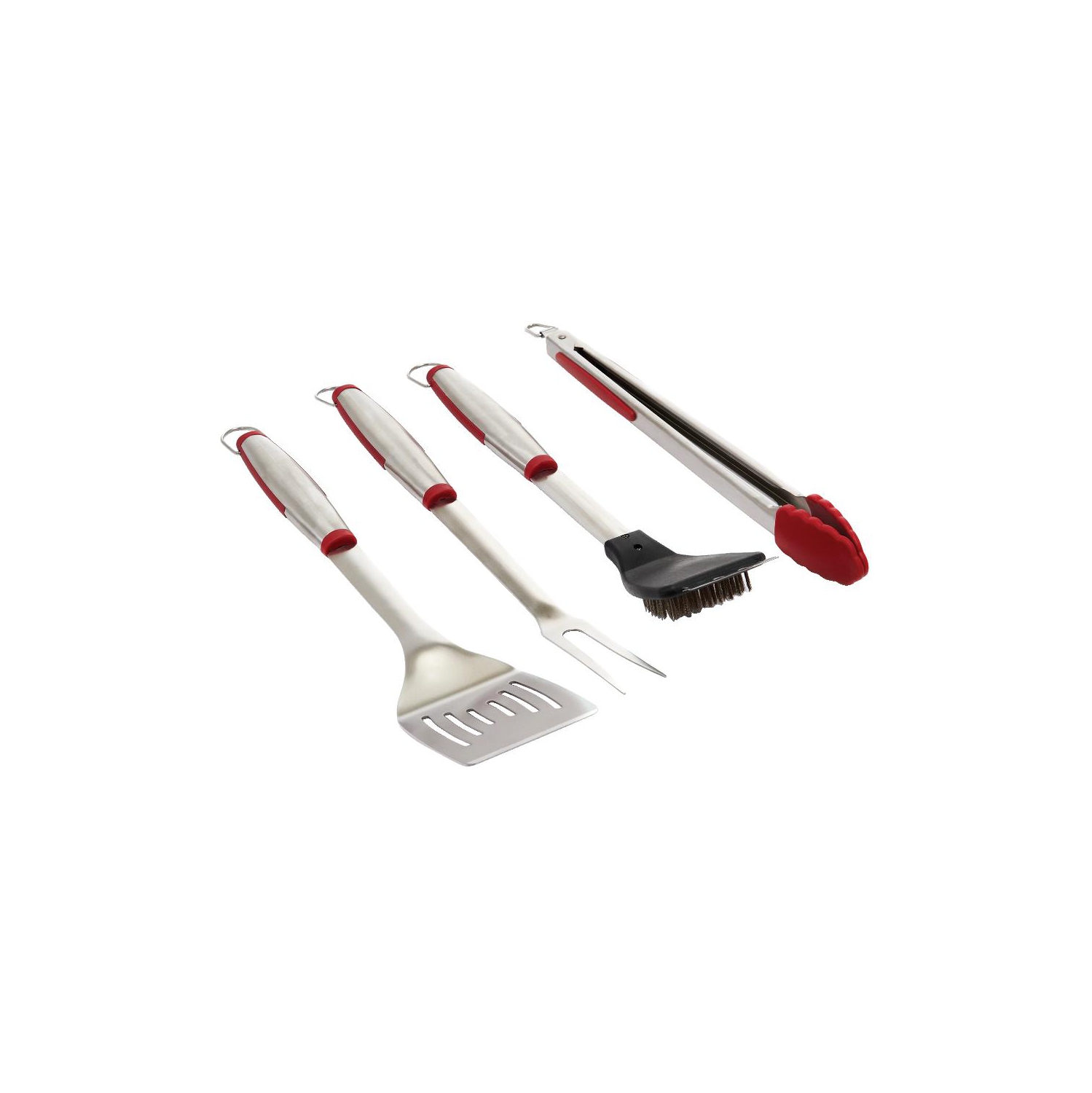 Four Piece Stainless Steel Soft Grip Barbecue Tool Set