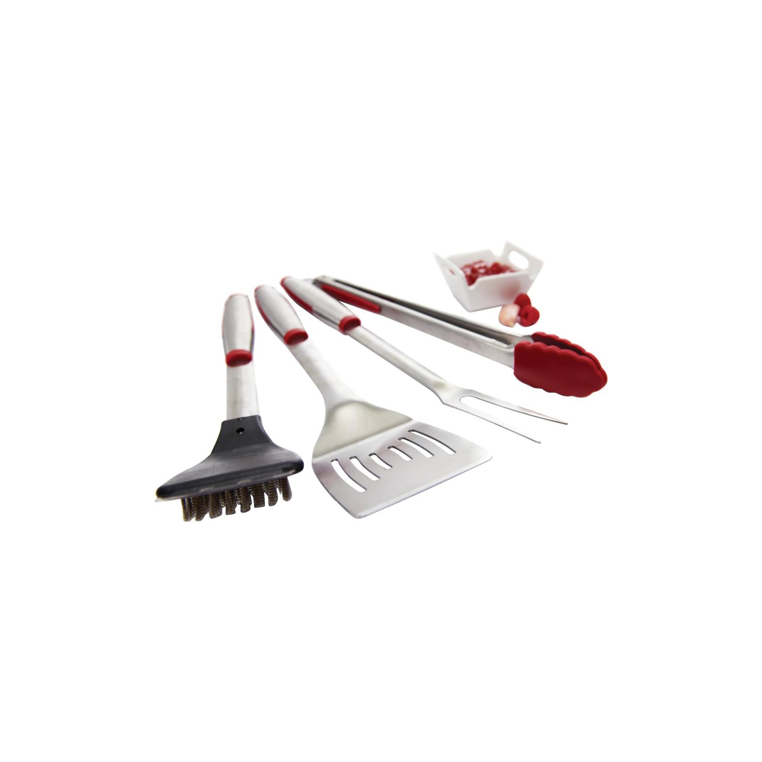 Four Piece Stainless Steel Soft Grip Barbecue Tool Set