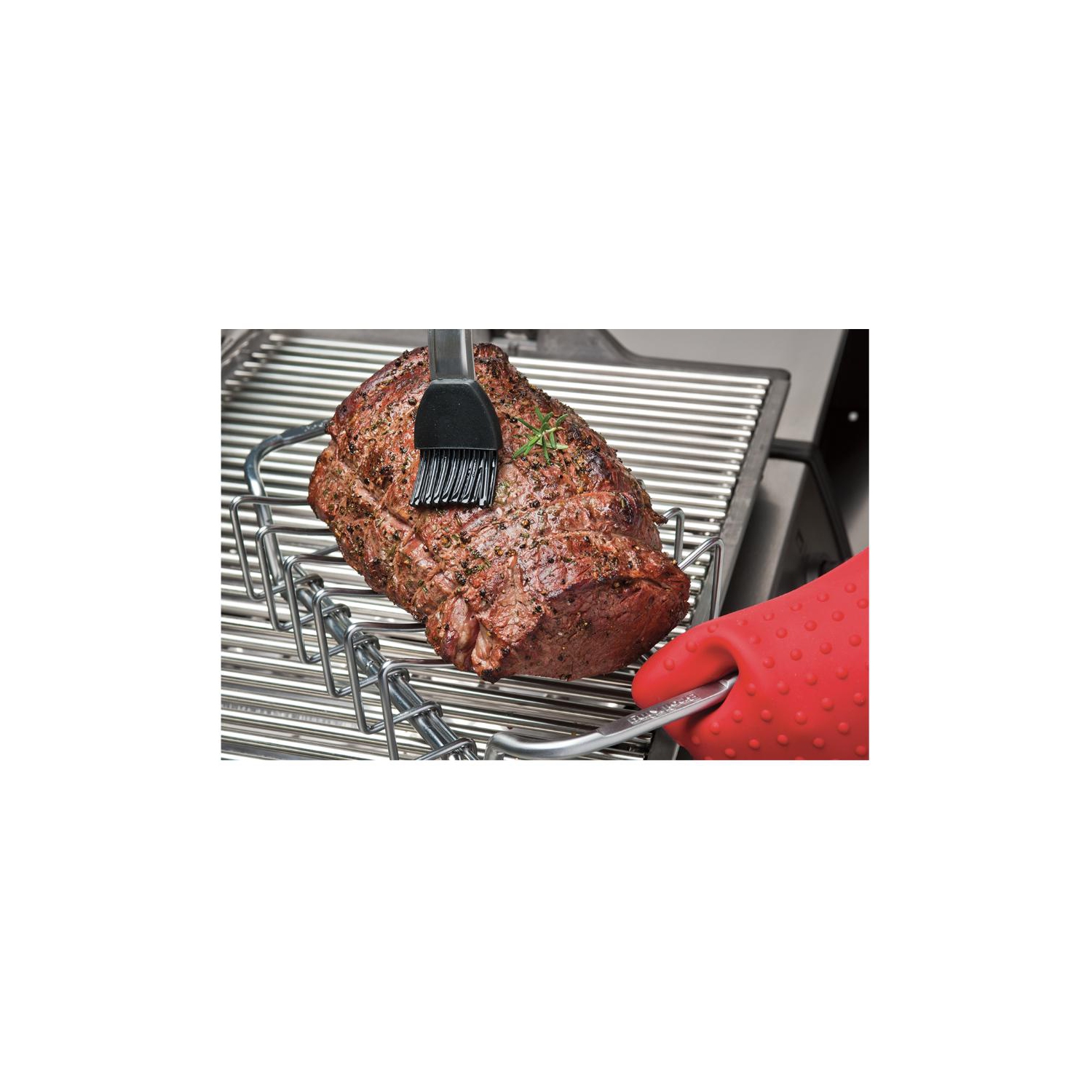 Grille à côtes levées et à rôtis pour barbecue - Acier inoxydable