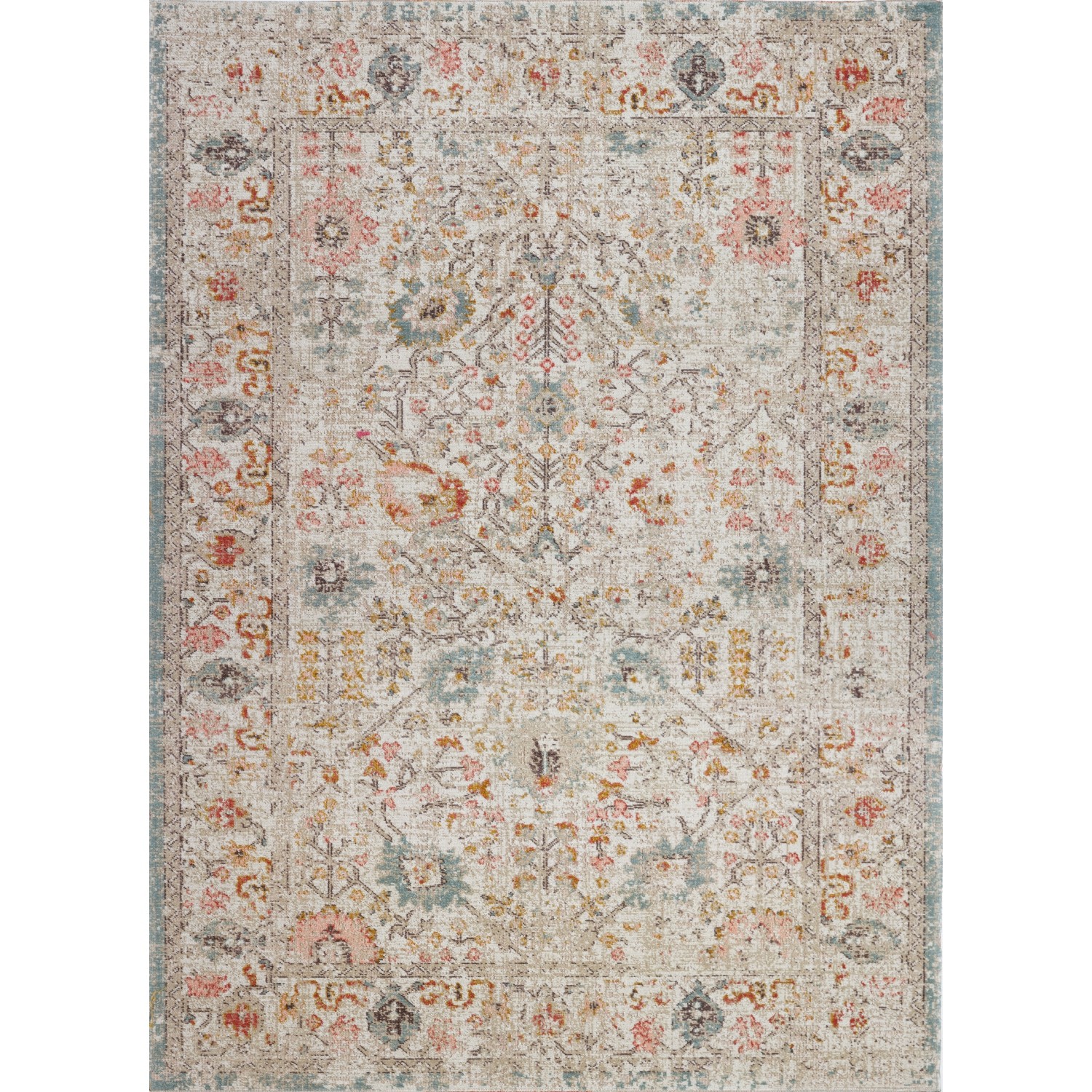 Tapis d’intérieur/d’extérieur Ladole, beige crème, 5 pi 3 po x 7 pi 6 po