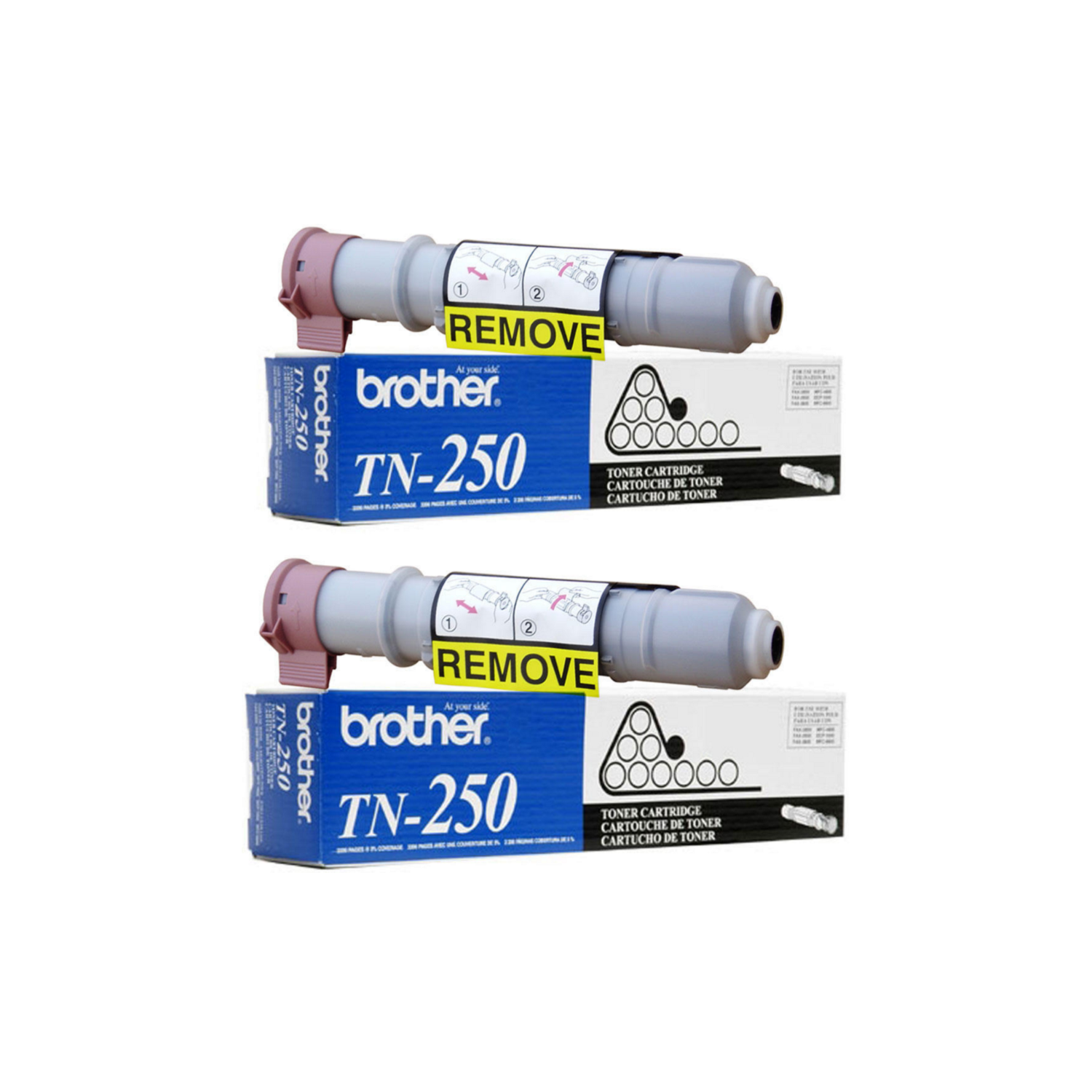 Brother TN-250, Black Original Toner Cartridge, For CP-1000, MFC-4800 to 6800, IntelliFAX, 2-Pack
