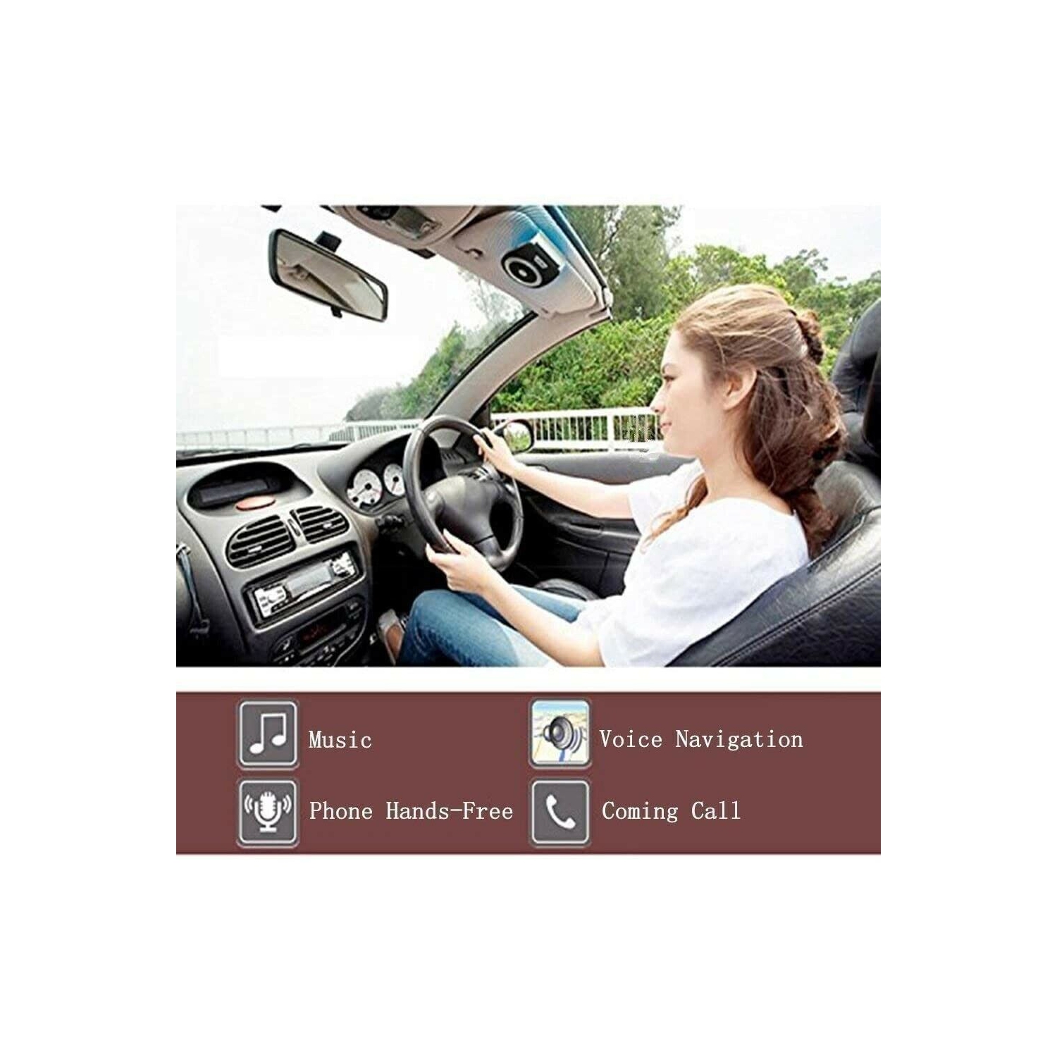 Trousse mains libres mains libres mains libres pour voiture avec haut-parleur mains libres Bluetooth de naor - prend en charge la musique, le