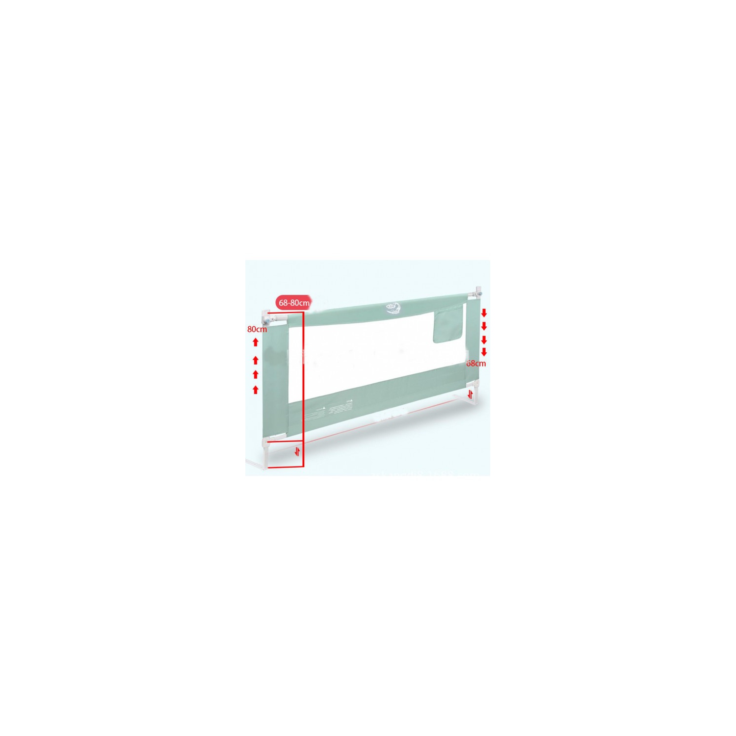 Baby Crib Guardrail 1.9 meter End-side Guardrail for King Size Bed(Green)