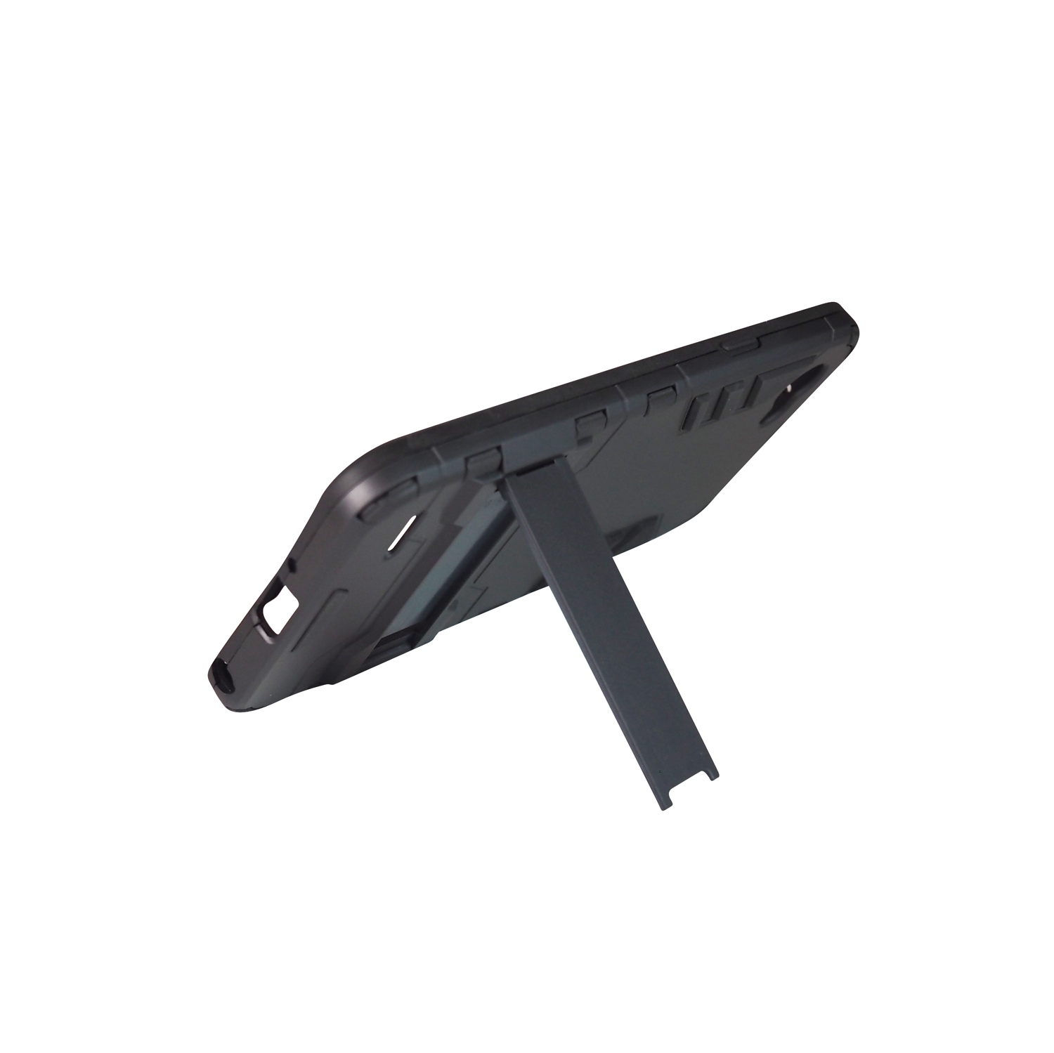 Exian LG Q6 Screen Protectors X 2 and Armored Case with Stand Black