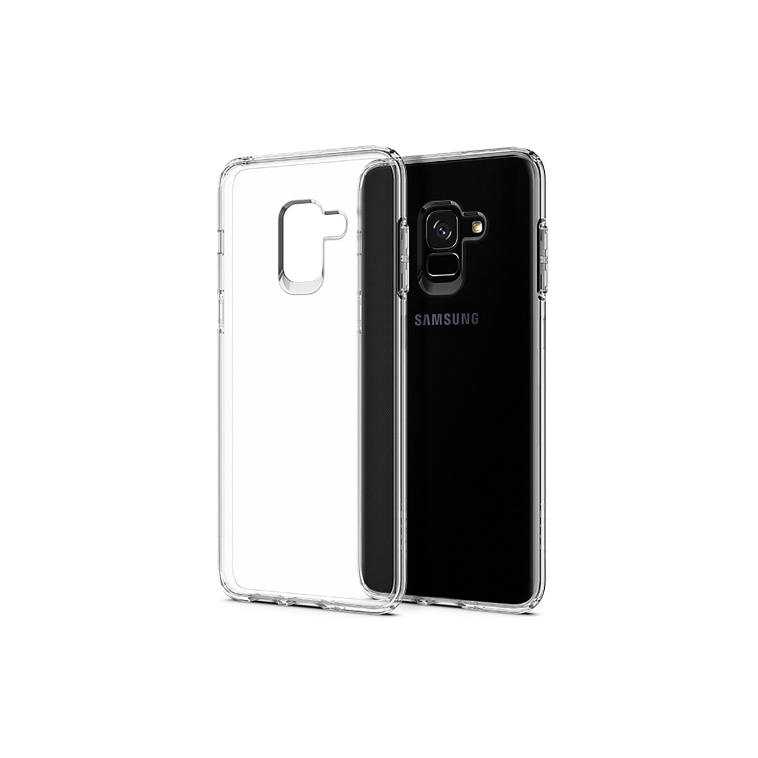 Protecteurs d’écran X 2 d’Exian pour Galaxy A8 2018 de Samsung et étui mince transparent en TPUR
