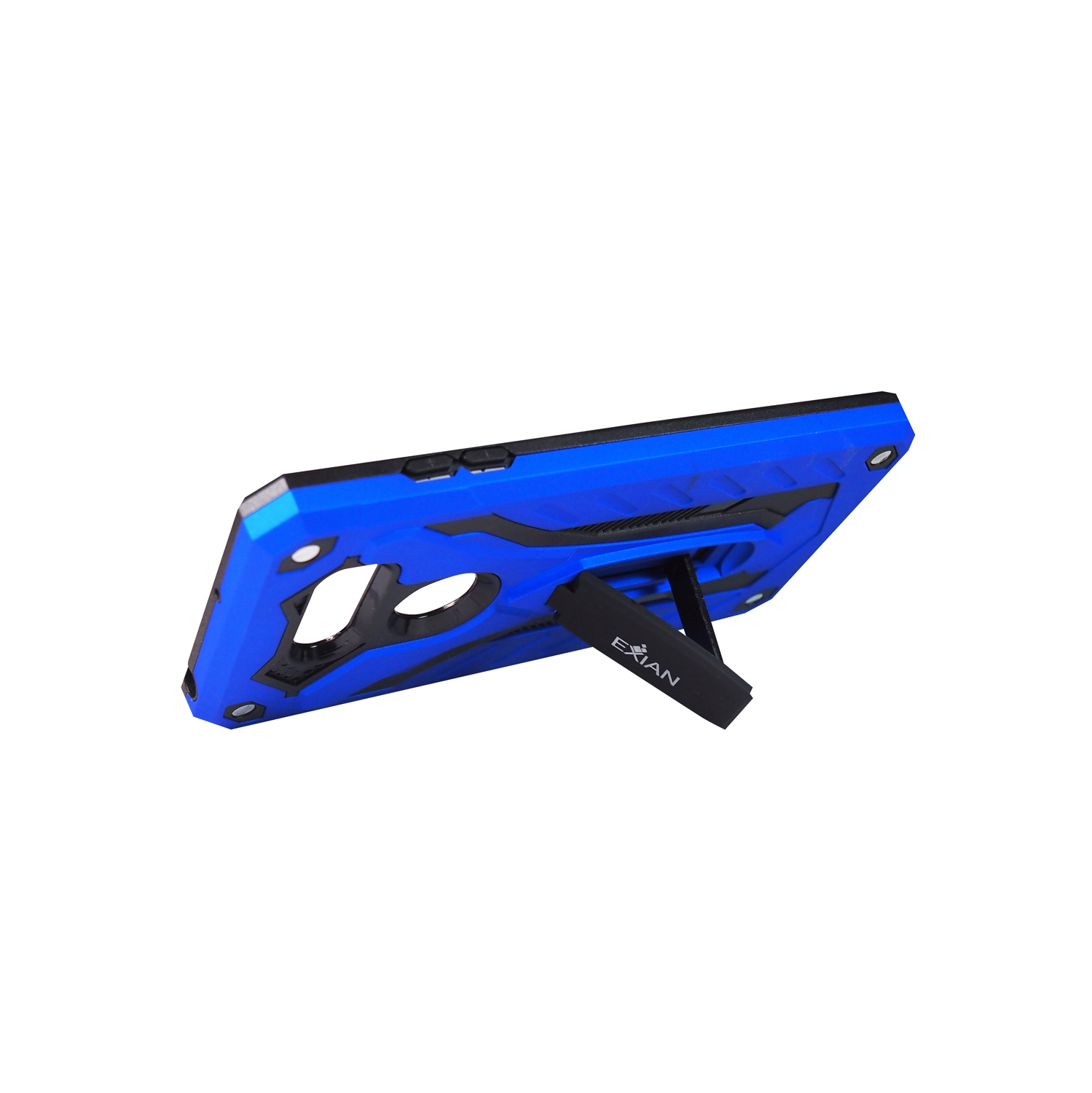 Exian LG V30 Screen Protectors X 2 and Armored Case with Stand Blue