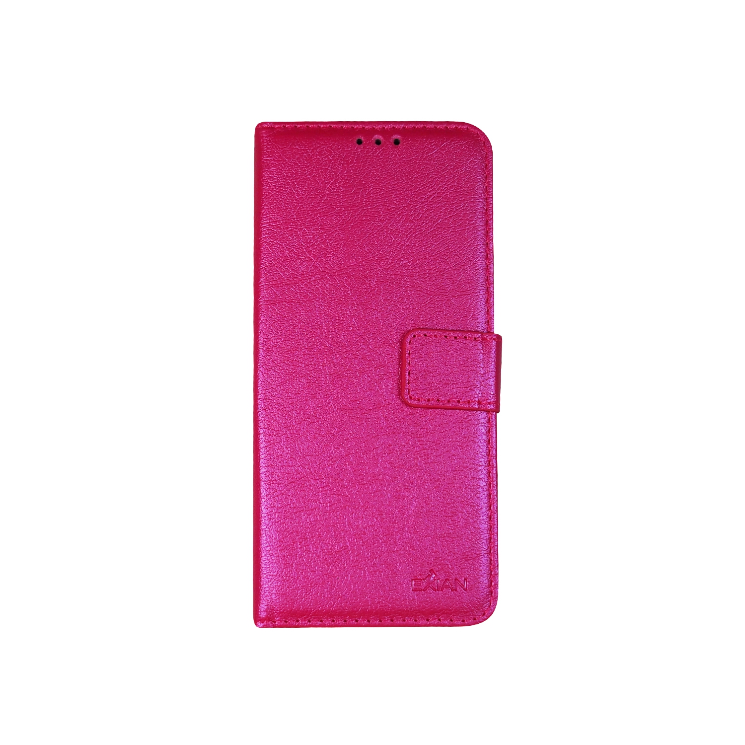 Portefeuille en cuir de polyuréthane d’Exian pour Galaxy A8 2018 de Samsung - Rose vif