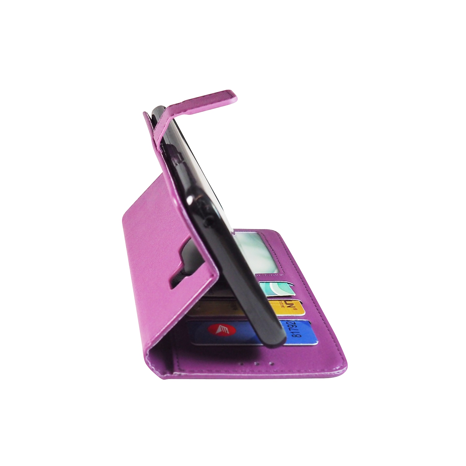 Portefeuille en similicuir en polyuréthane d’Exian pour Galaxy A8 2018 de Samsung - Violet