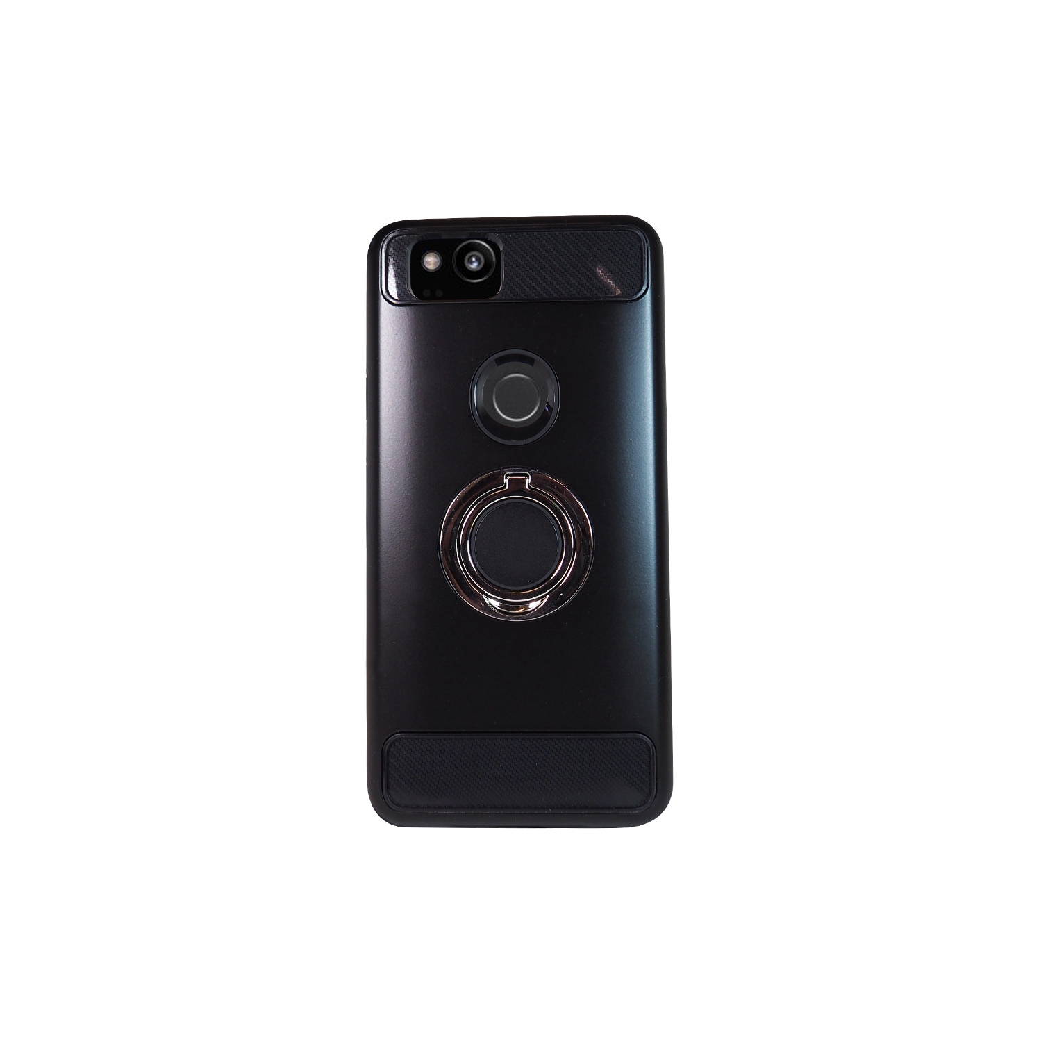 Étui robuste avec anneau en métal/support d’Exian pour Pixel 2 XL de Google et métal magnétique noir intégré