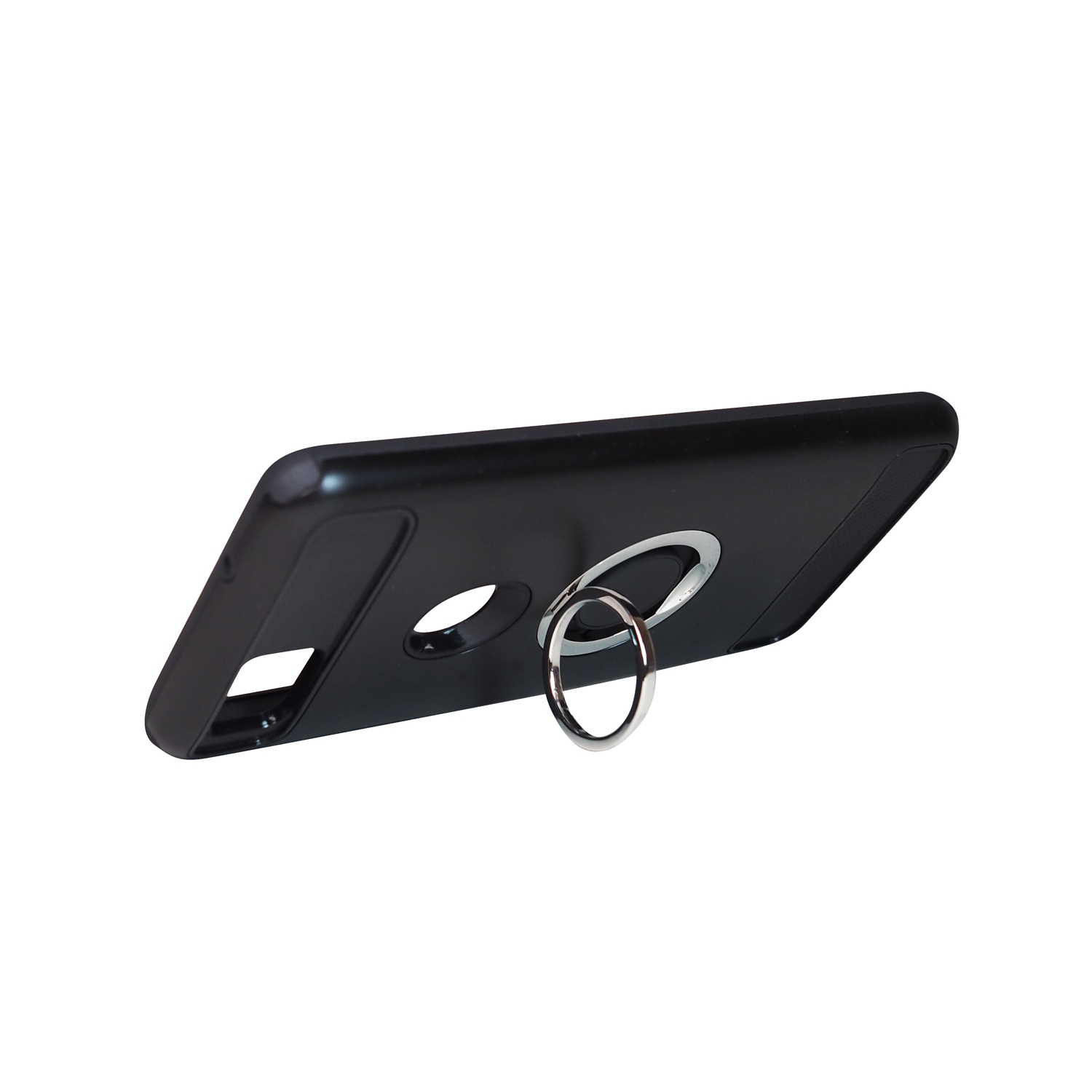 Étui robuste avec anneau en métal/support d’Exian pour Pixel 2 XL de Google et métal magnétique noir intégré