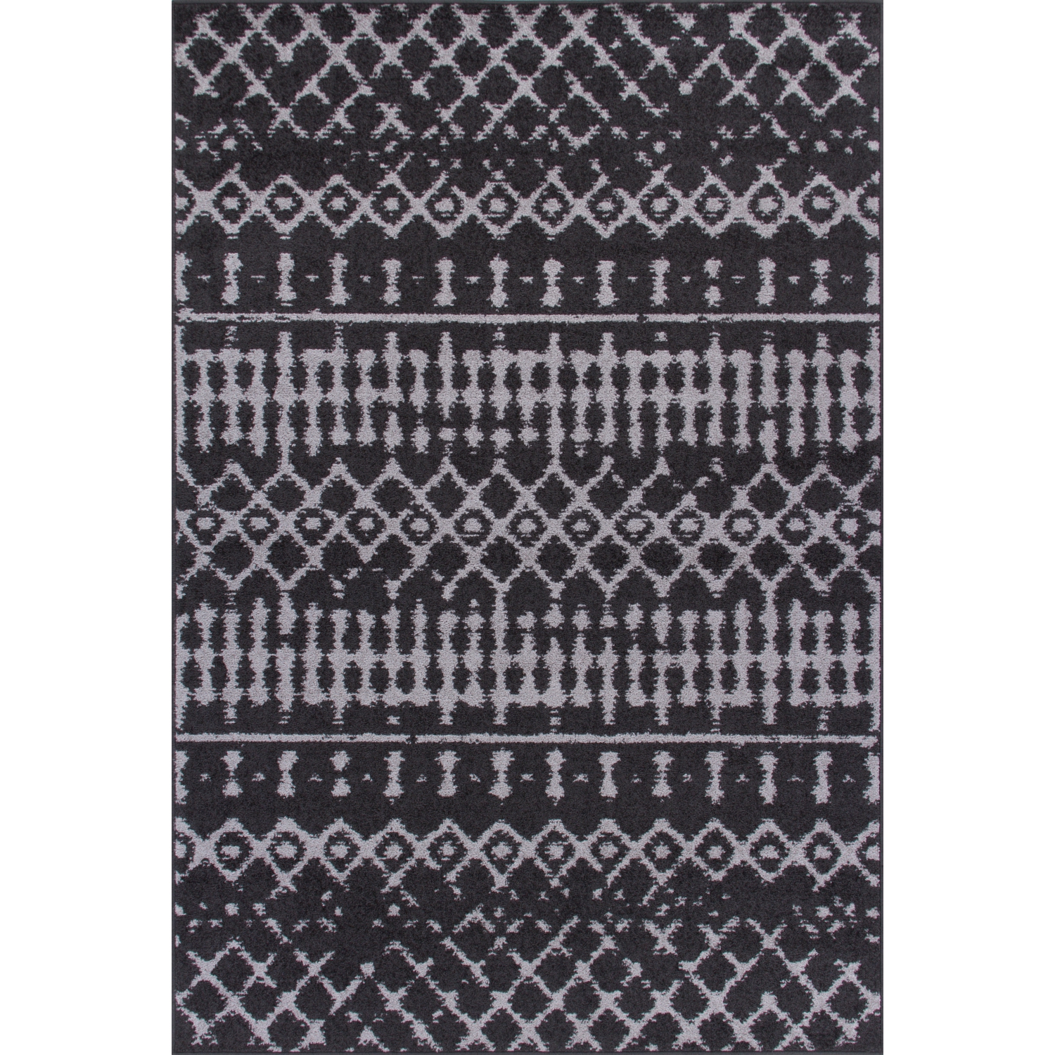 Lavan Vintage Moroccan Dark Grey Area Rug 3'3"x4'11"