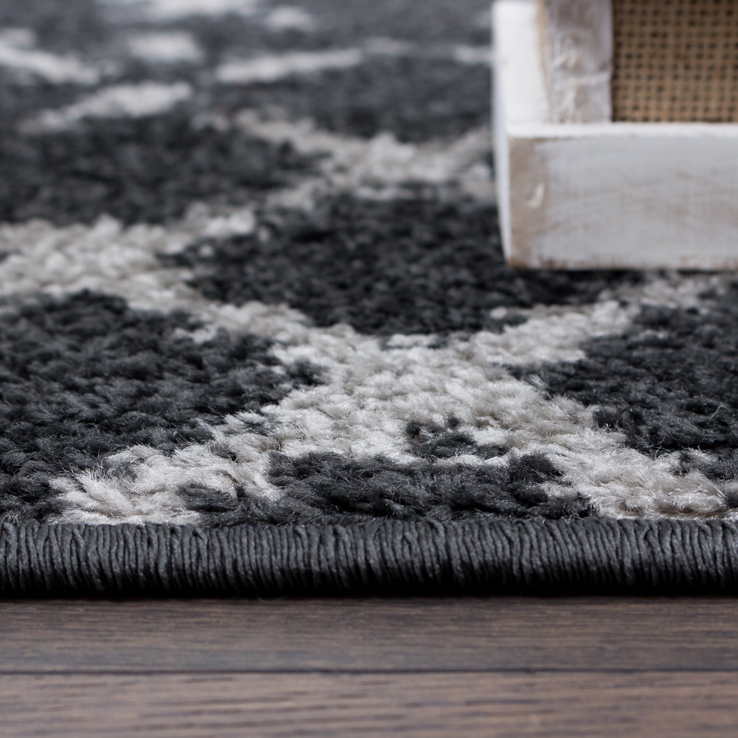 Lavan Vintage Moroccan Dark Grey Area Rug 3'3"x4'11"