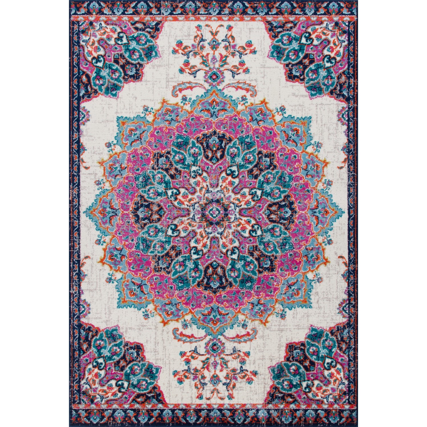 Tapis d'appoint Saville Vintage, rose, 5 pi 3 po x 7 pi 8 po