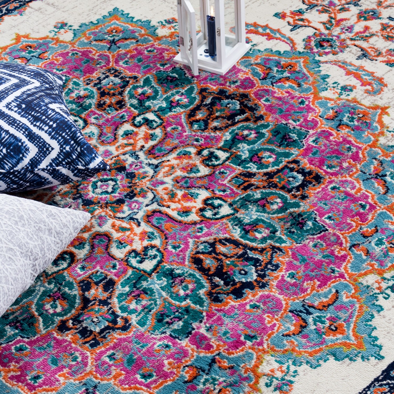 Tapis d'appoint Saville Vintage, rose, 5 pi 3 po x 7 pi 8 po