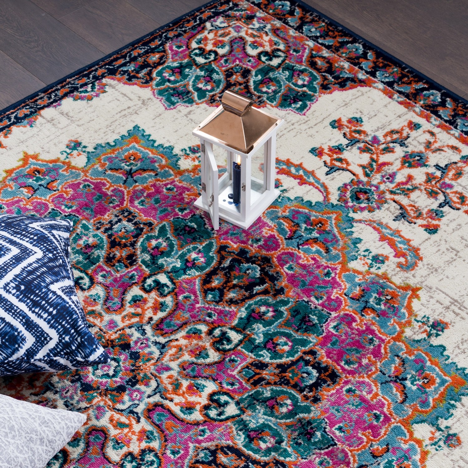 Tapis d'appoint Saville Vintage, rose, 5 pi 3 po x 7 pi 8 po