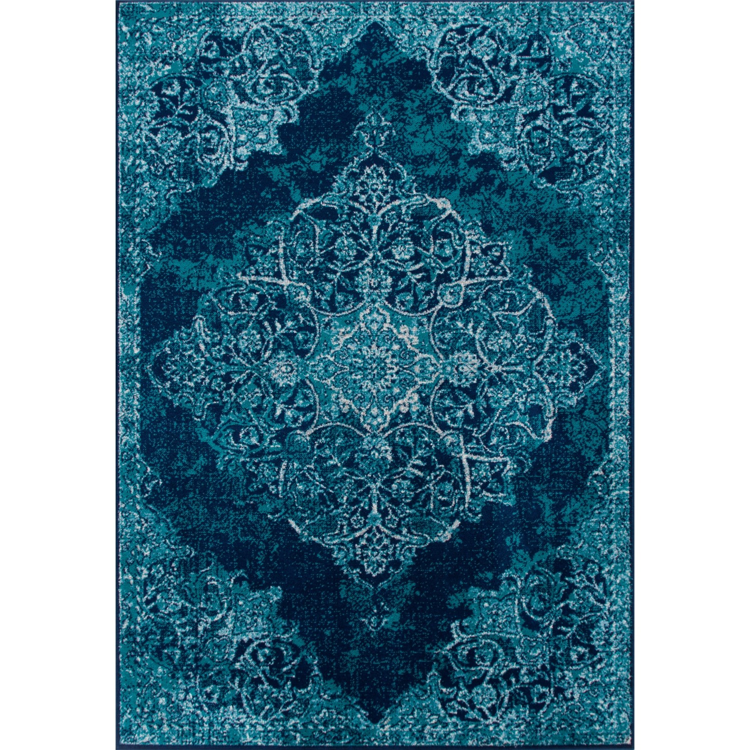 Tapis d'appoint Saville Vintage, marine / turquoise, 2 pi 2 po x 3 pi 11 po