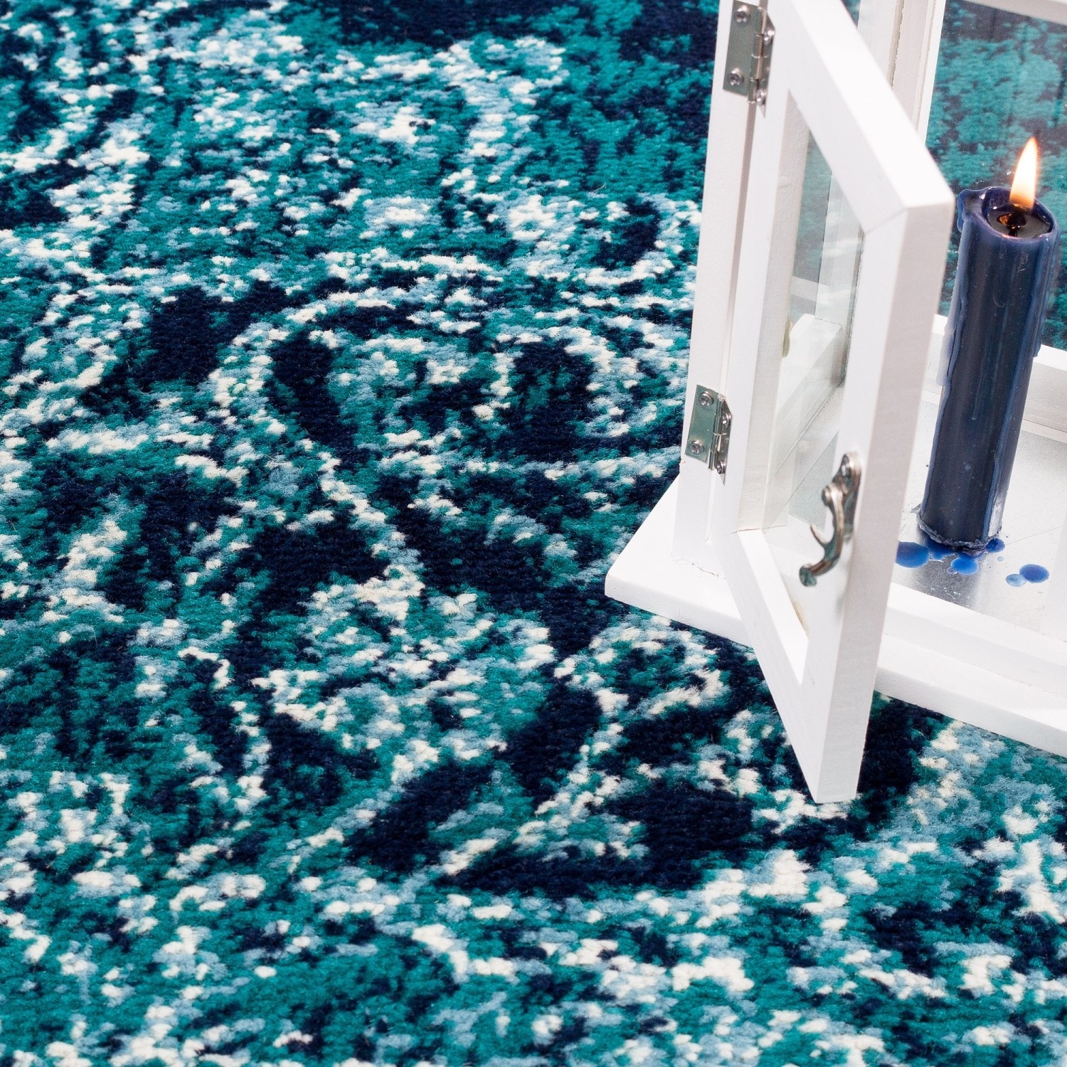 Tapis d'appoint Saville Vintage, marine / turquoise, 2 pi 2 po x 3 pi 11 po