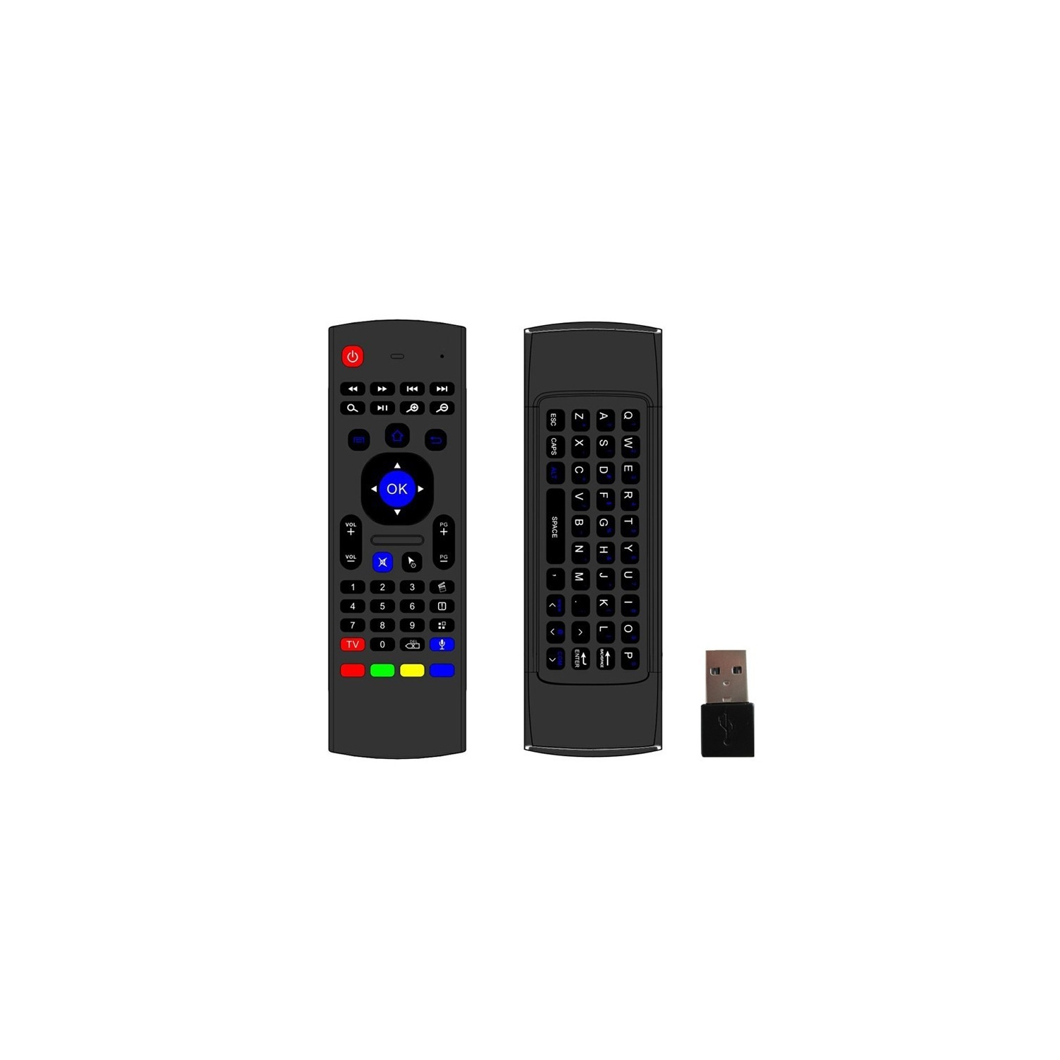 WIRELESS FULL KEYBOARD AIR MOUSE REMOTE CONTROL FOR SMART TV / ANDROID BOX / TV DONGLE / SMART PHONE / TABLET PC