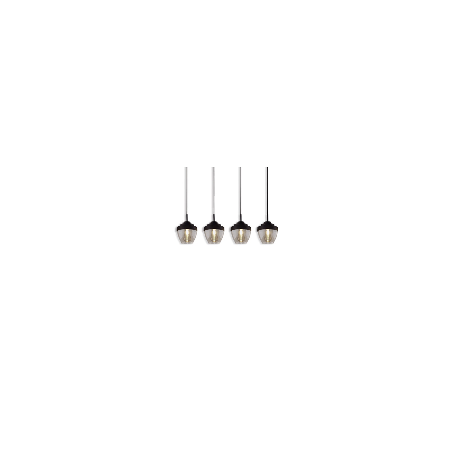 BAZZ 64 po - Luminaire suspendu quadruple 4 Ampoules