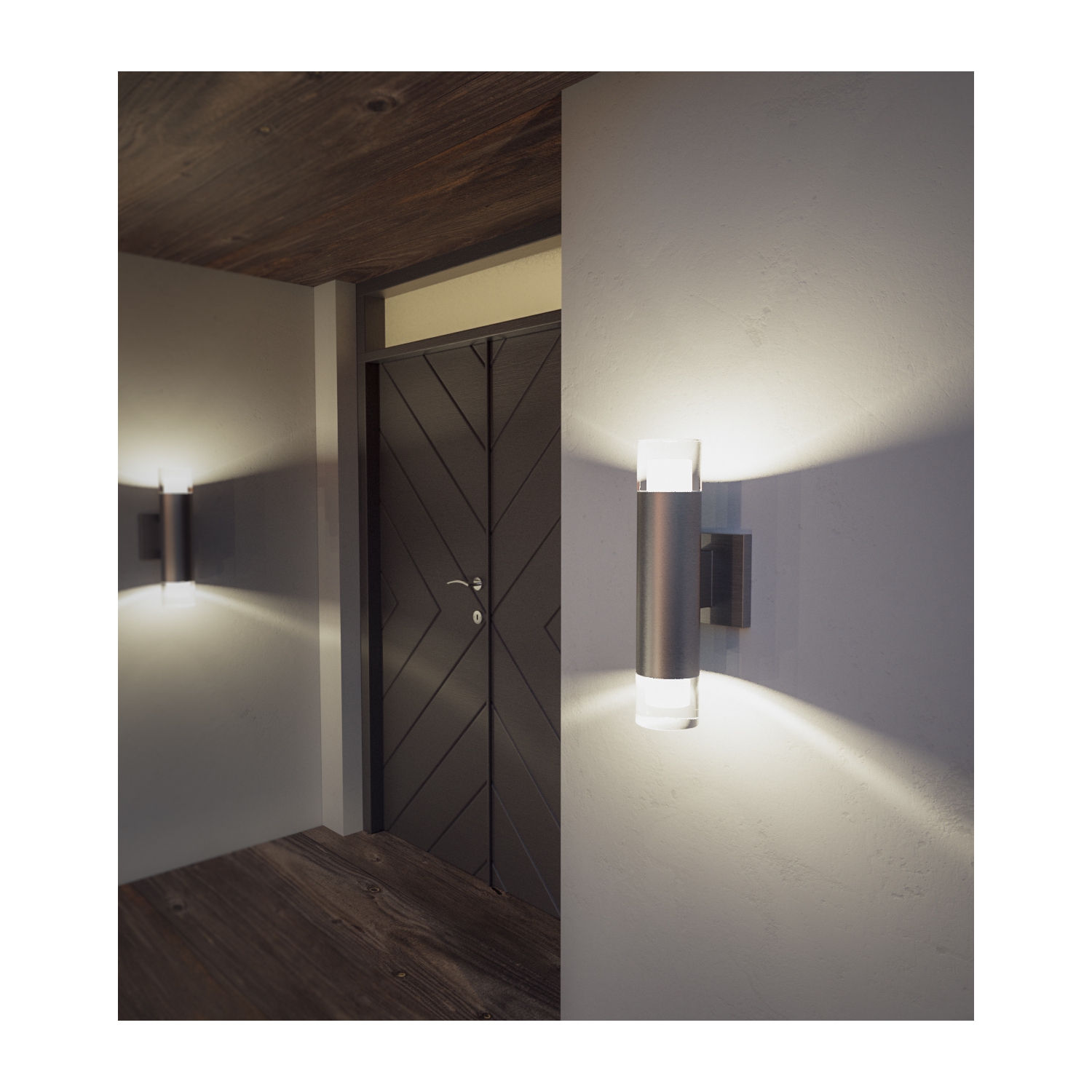 BAZZ Applique murale extérieure Luvia DEL acier inoxydable