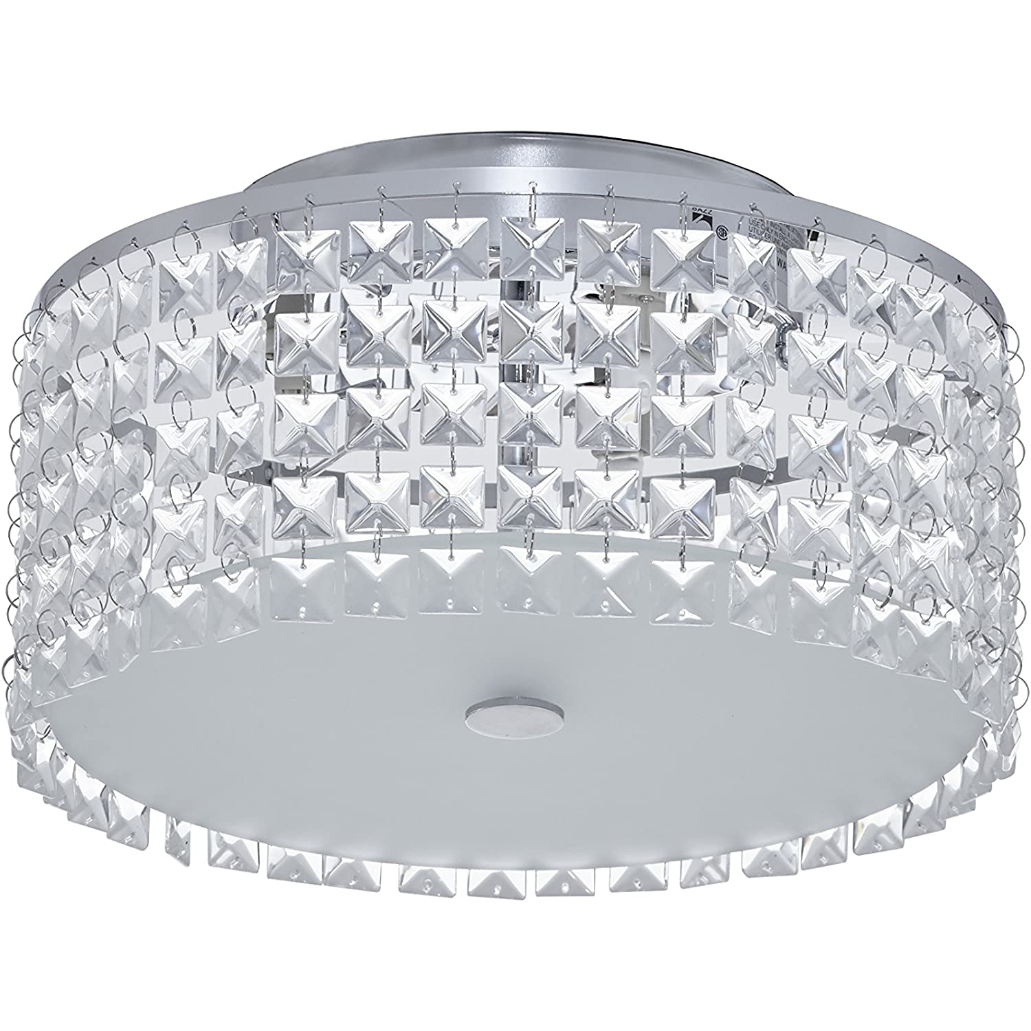 BAZZ 11 Inch Chrome and Glass Flush Mount Ceiling Light
