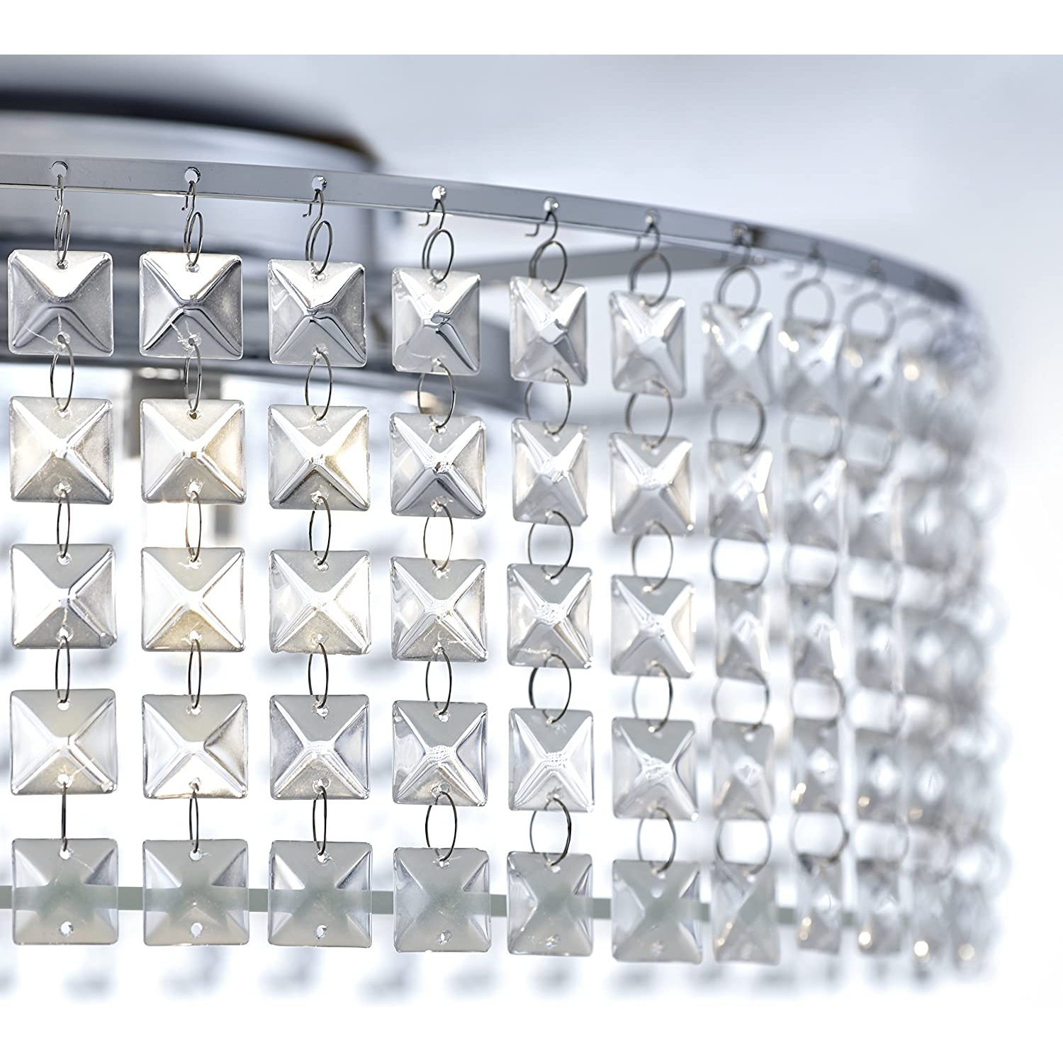 BAZZ 11 Inch Chrome and Glass Flush Mount Ceiling Light