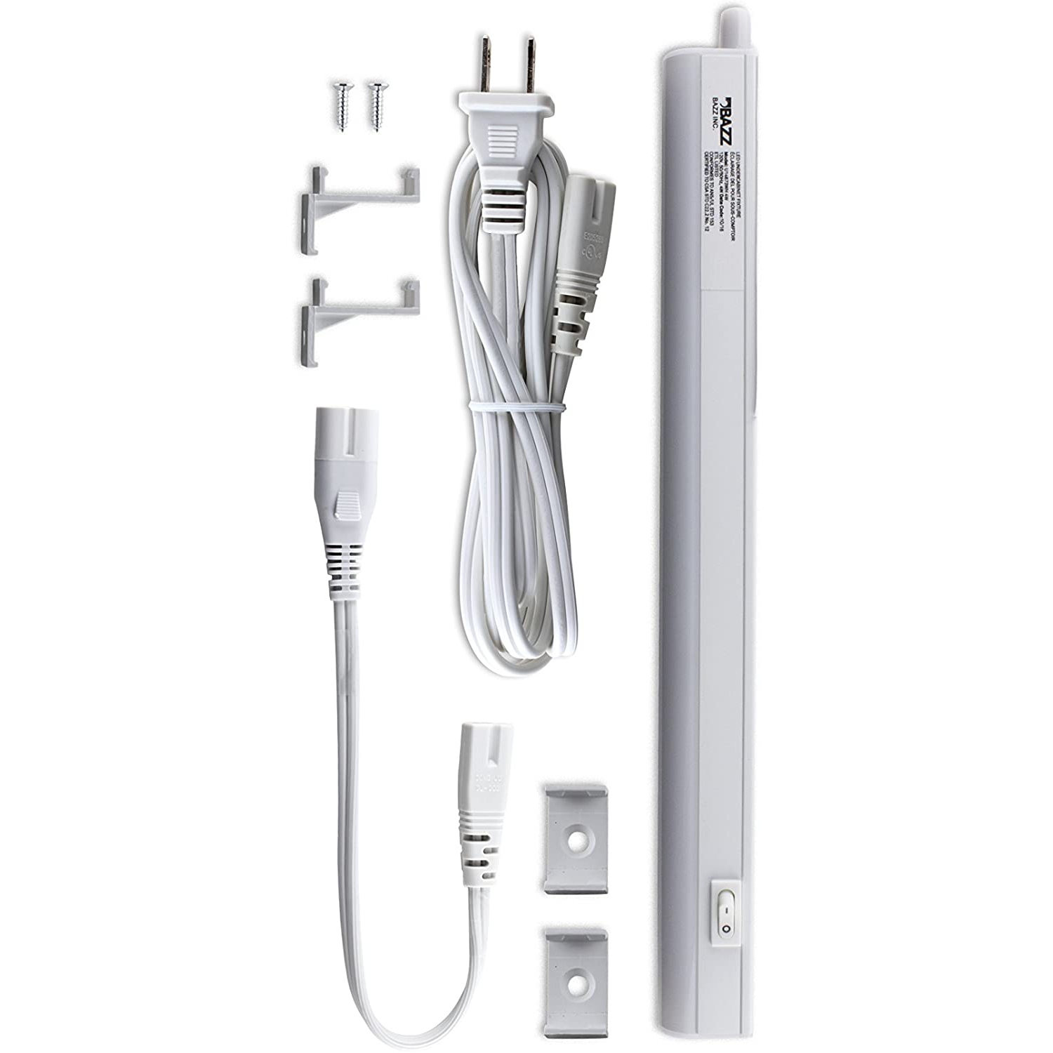 BAZZ 12 po Blanc et chrome DEL linéaire sous la lumière du Cabinet