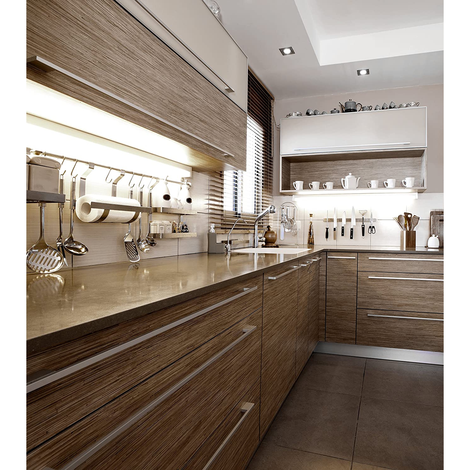 BAZZ 22 in. White and Chrome Linear LED Under Cabinet Light