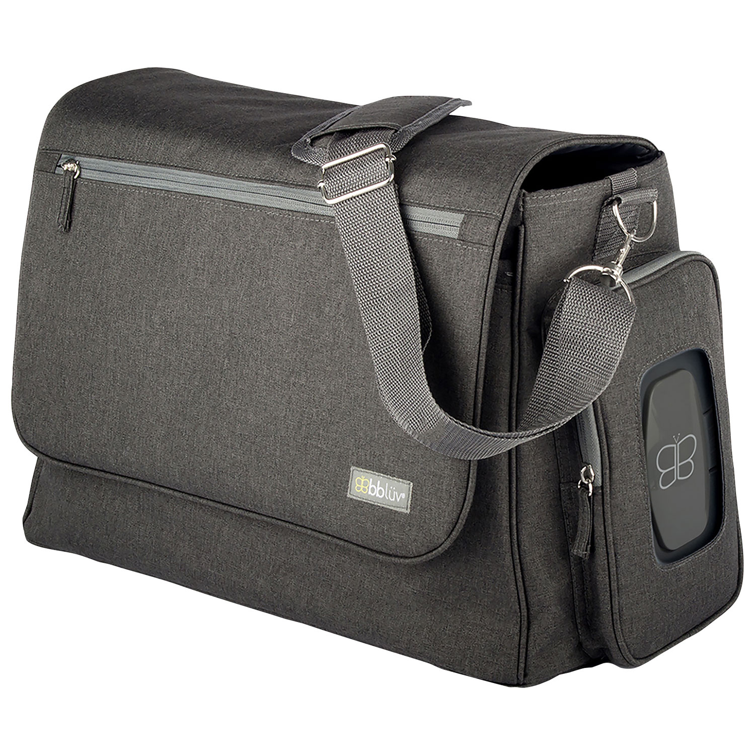 bbluv Ultra Messenger Diaper Bag - Charcoal Grey