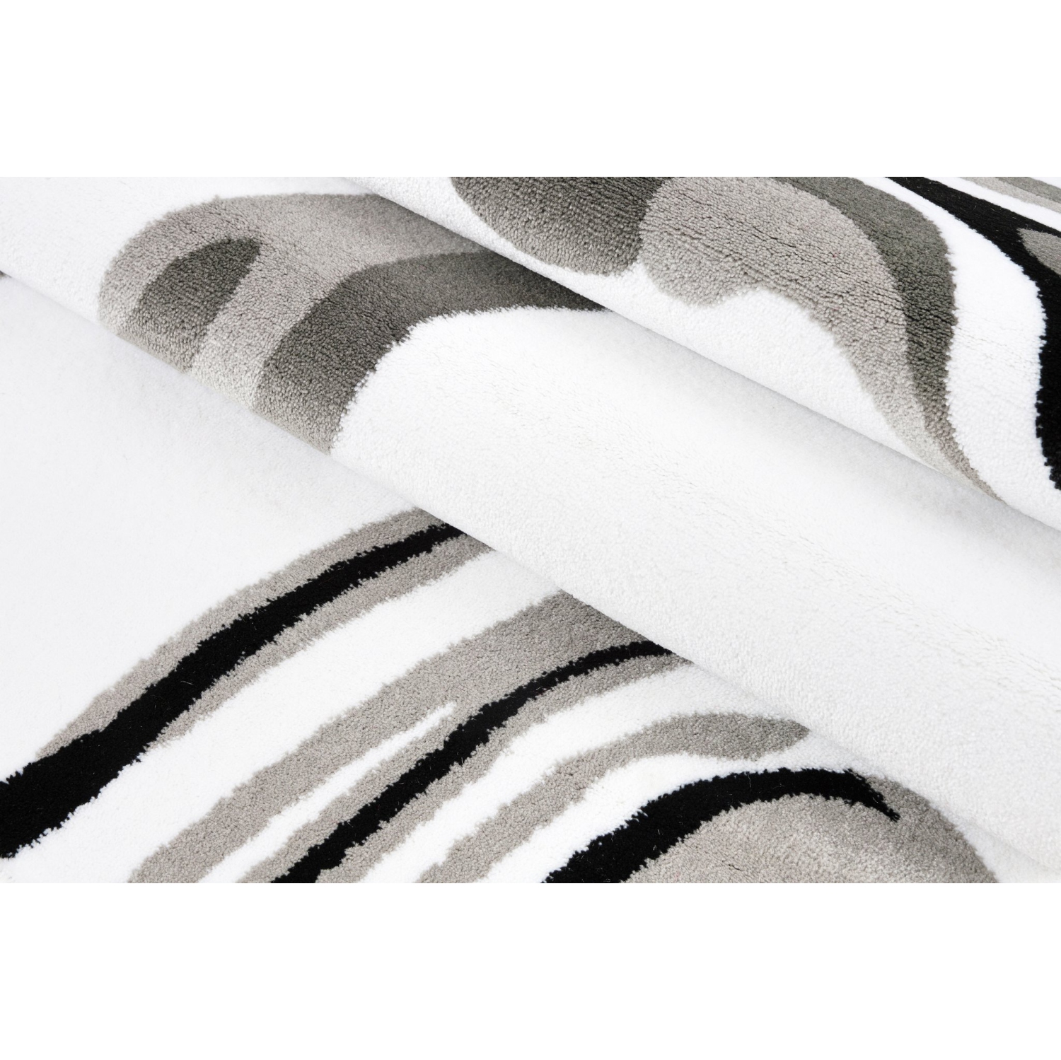 Tapis Ladole, blanc, abstrait, 2 pi 7 po x 4 pi 11 po