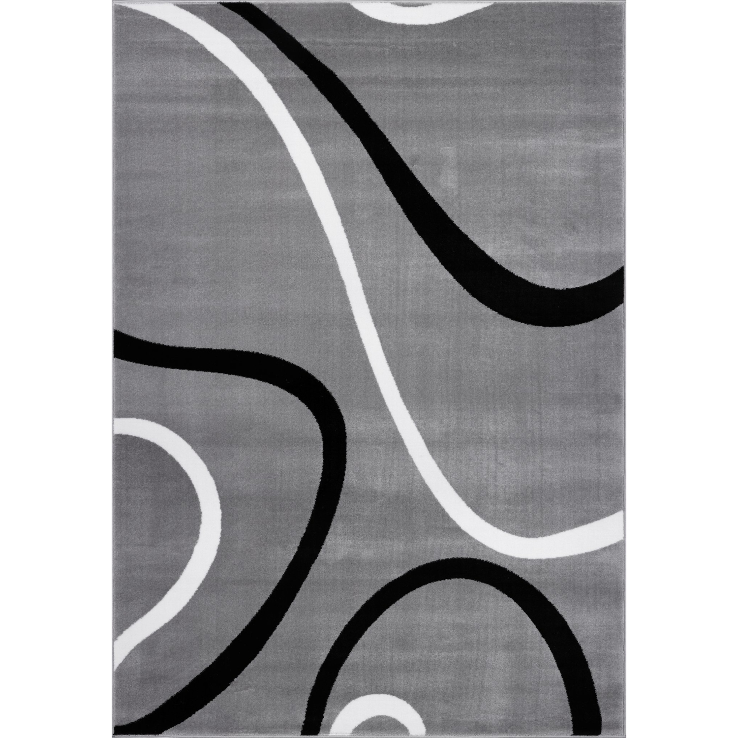 Tapis contemporain bleu spirale gris pâle Ladole 3 pi 11 po x 5 pi 3 po