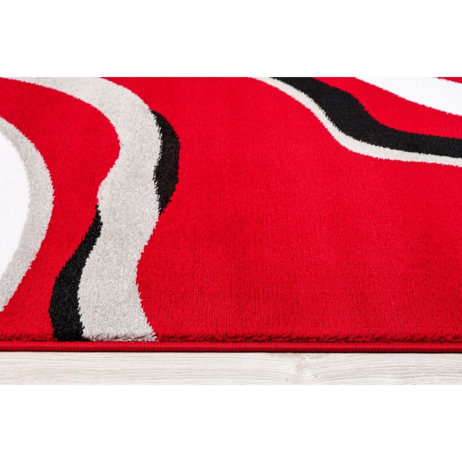 Ladole Rugs Calvin Red Black Abstract Area Rug 5'3" x 7'5"