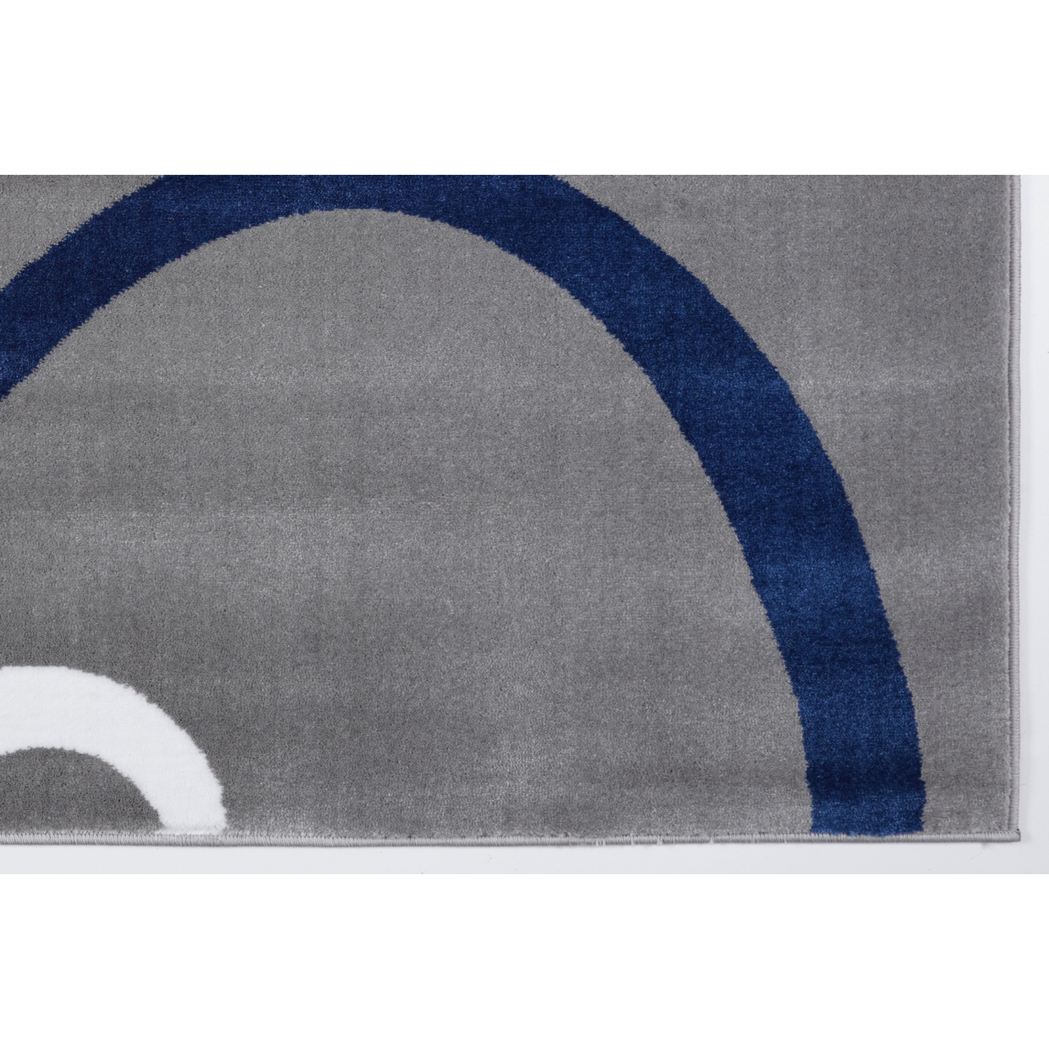 Ladole Rugs Turkish Gray Blue Contemporary Spirals Area Rug 5'3" x 7'5"