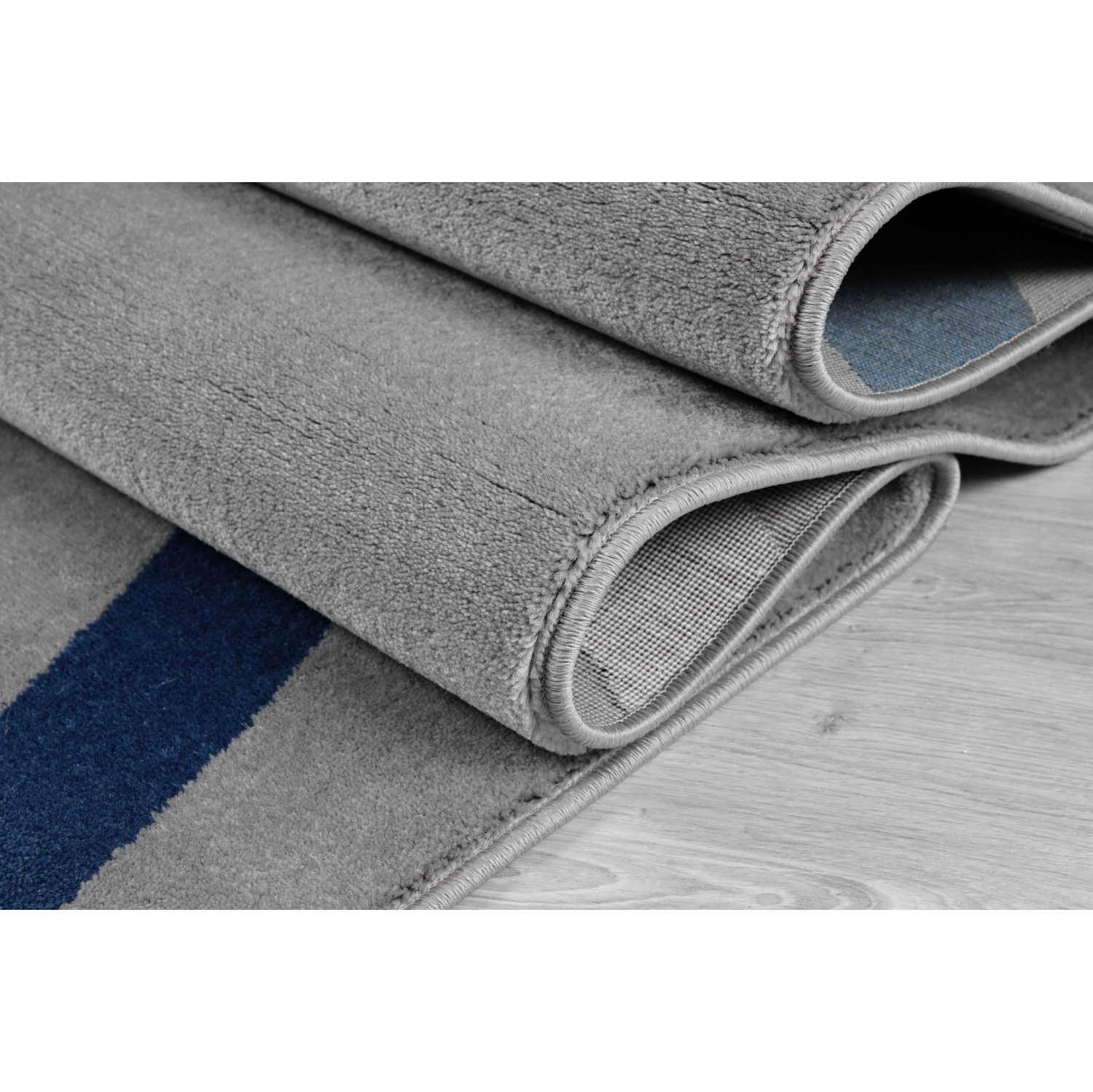 Ladole Rugs Turkish Gray Blue Contemporary Spirals Area Rug 5'3" x 7'5"