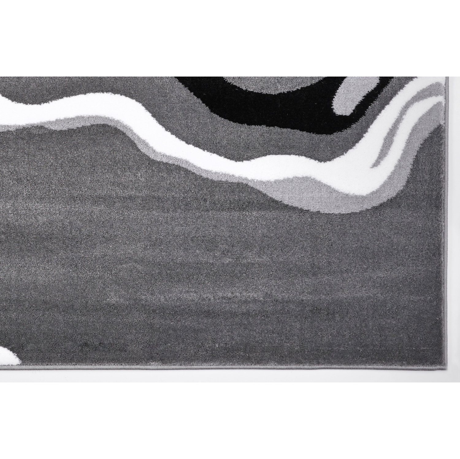 Ladole Rugs Calvin Grey Black Abstract Area Rug 5'3" x 7'5"