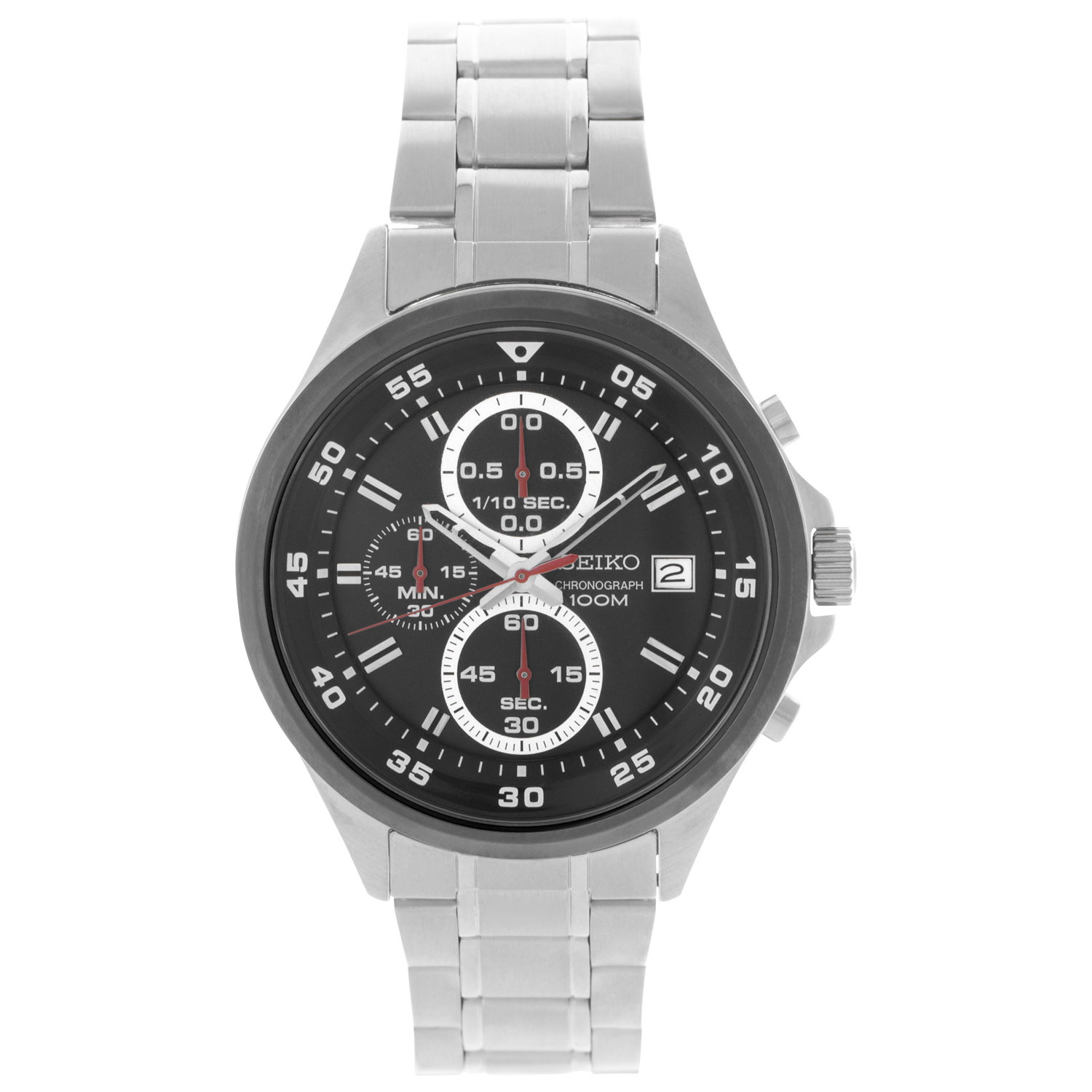 seiko 43mm men's chronograph casual watch