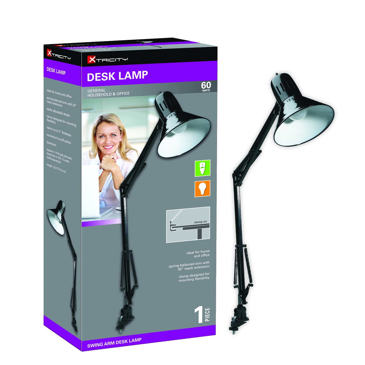 Xtricity Lampe De Table Flexible 60W Noir