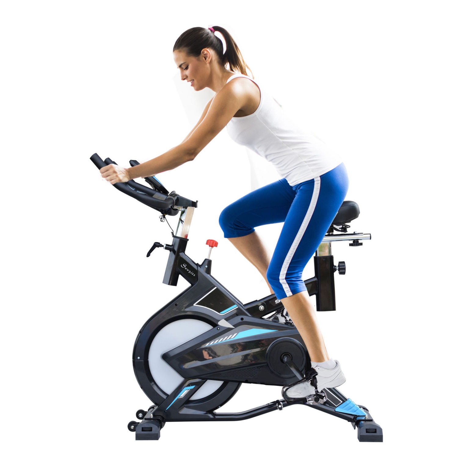 soozier upright stationary exercise cycling bike with lcd monitor