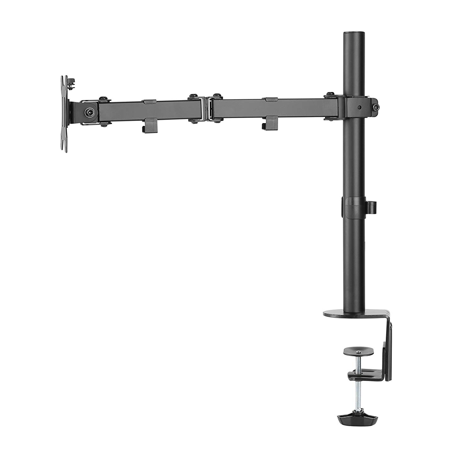 Single Arm Desk Mount for 13"-32" Monitor | Fully Adjustable, Rotates, Swivels and Tilts | Black