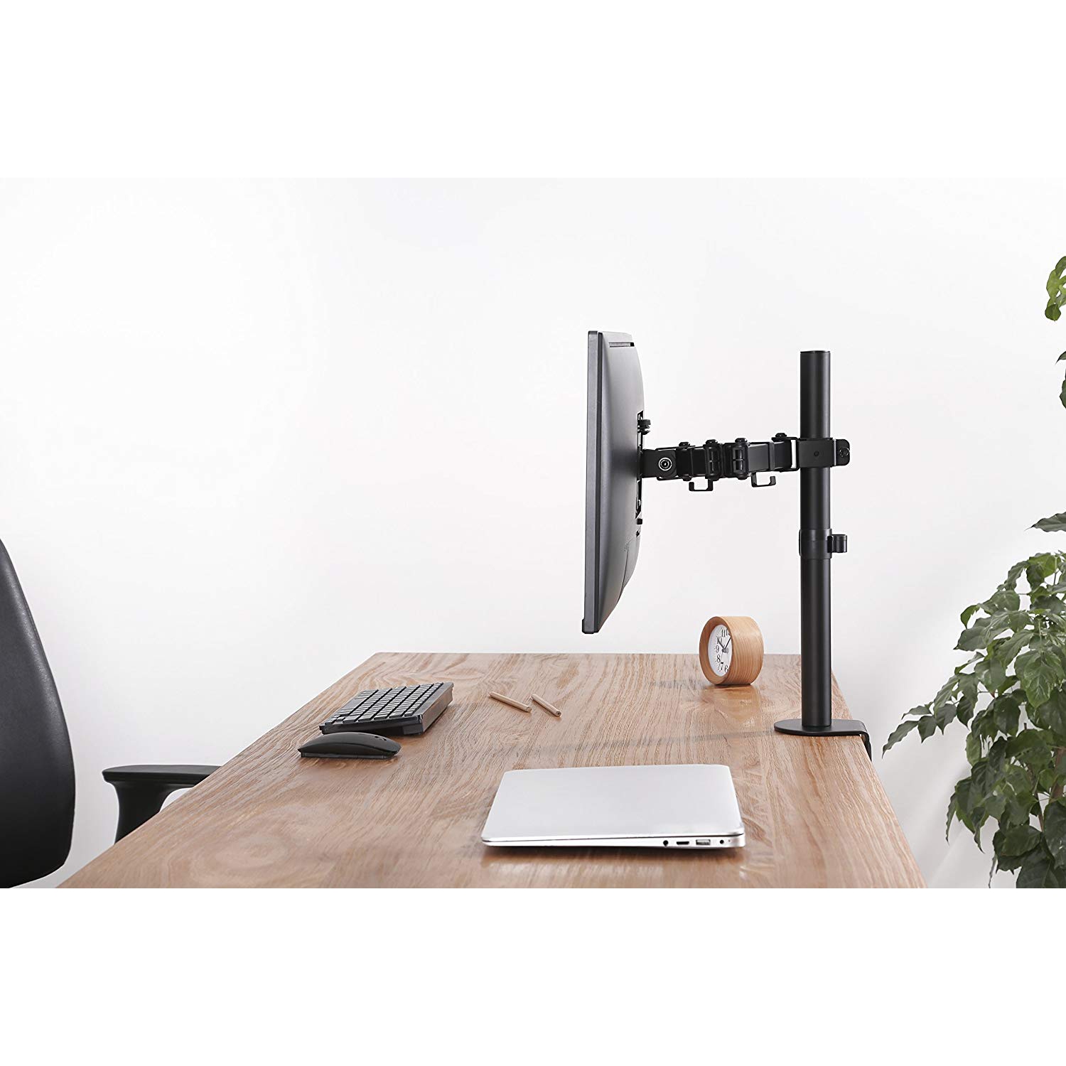 Single Arm Desk Mount for 13"-32" Monitor | Fully Adjustable, Rotates, Swivels and Tilts | Black