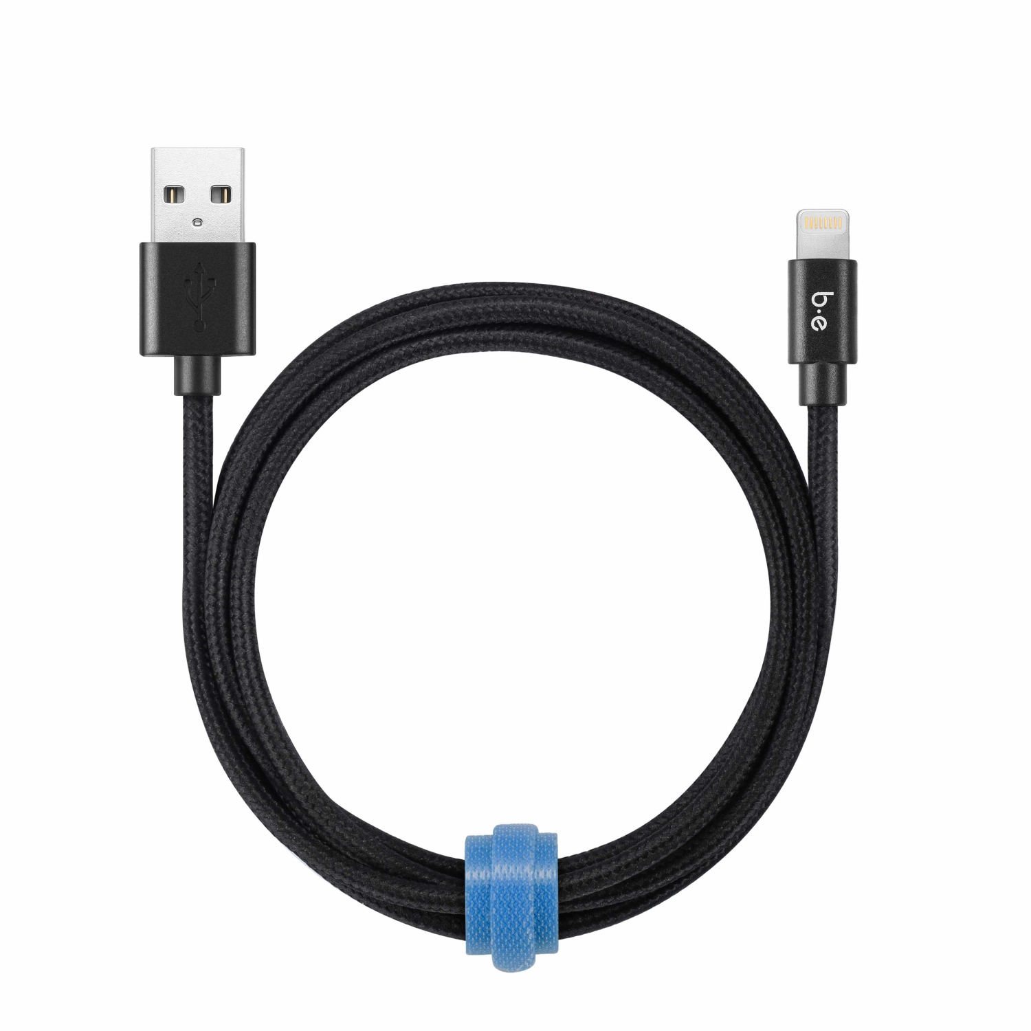 Blu Element – Câble tissé de chargement/synchronisation Lightning vers USB-A 6&nbsp;pi | Noir