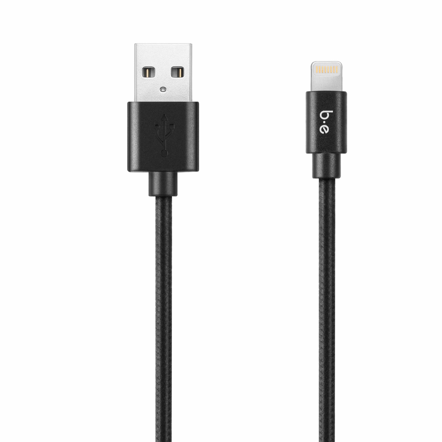Blu Element – Câble tissé de chargement/synchronisation Lightning vers USB-A 6 pi | Noir