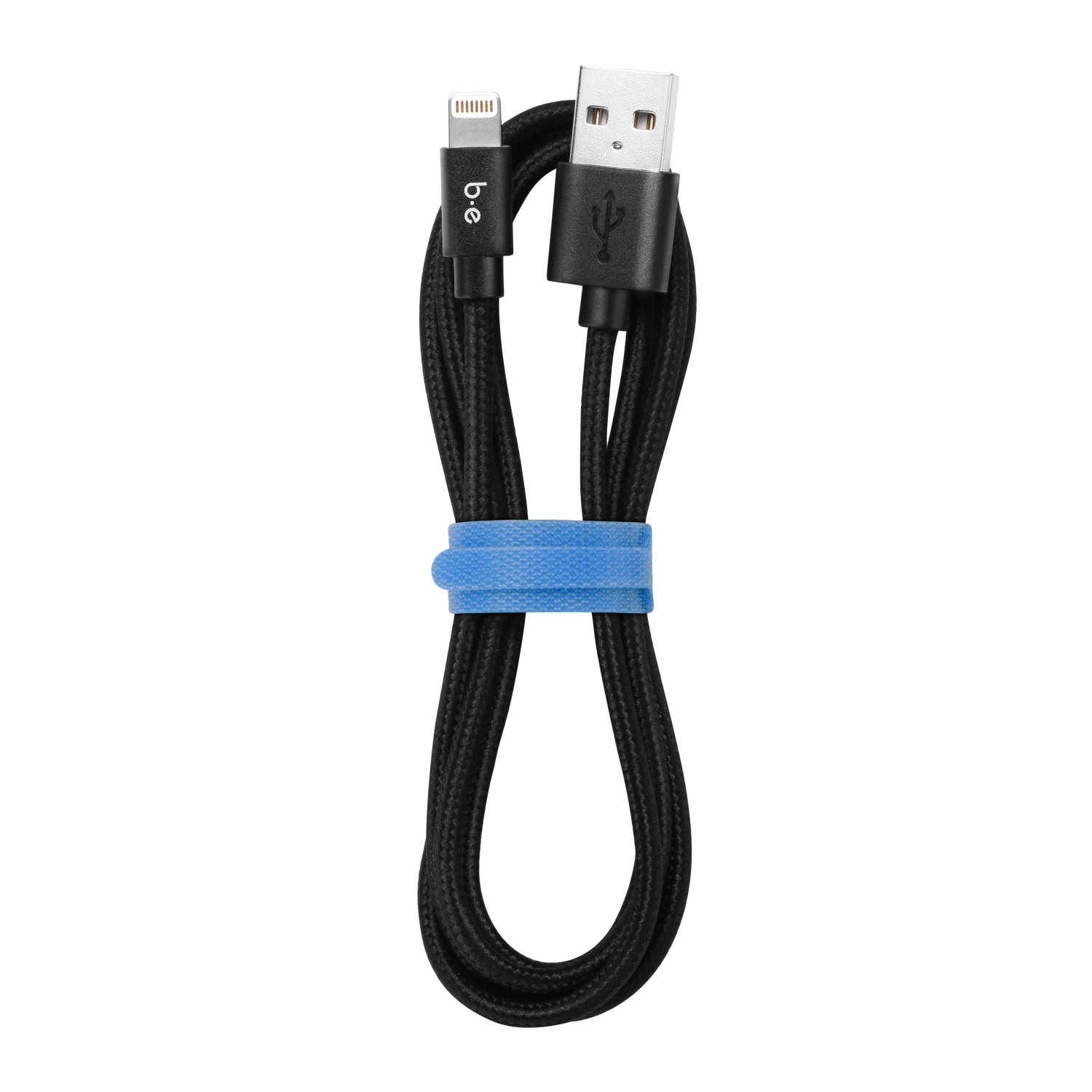 Blu Element – Câble tissé de chargement/synchronisation Lightning vers USB-A 6 pi | Noir