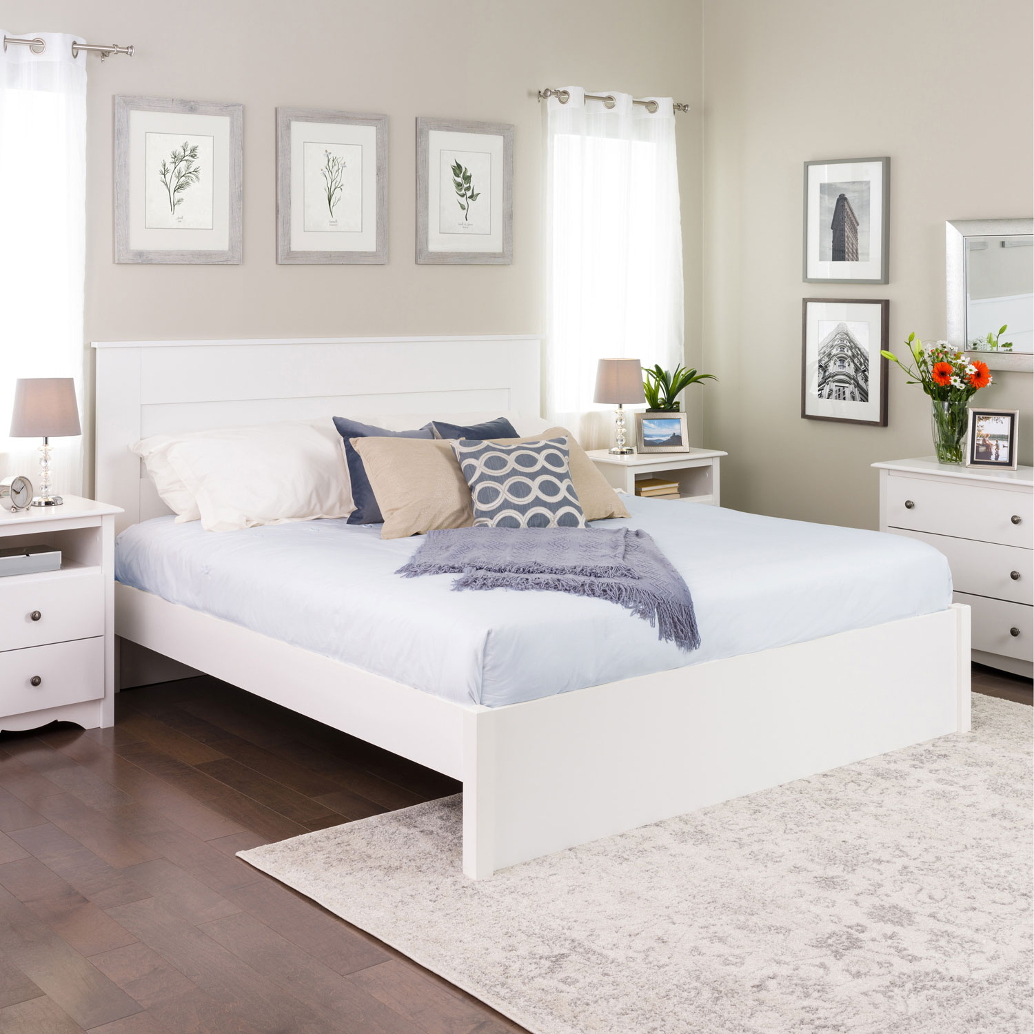 Select Modern Platform Bed - King - White