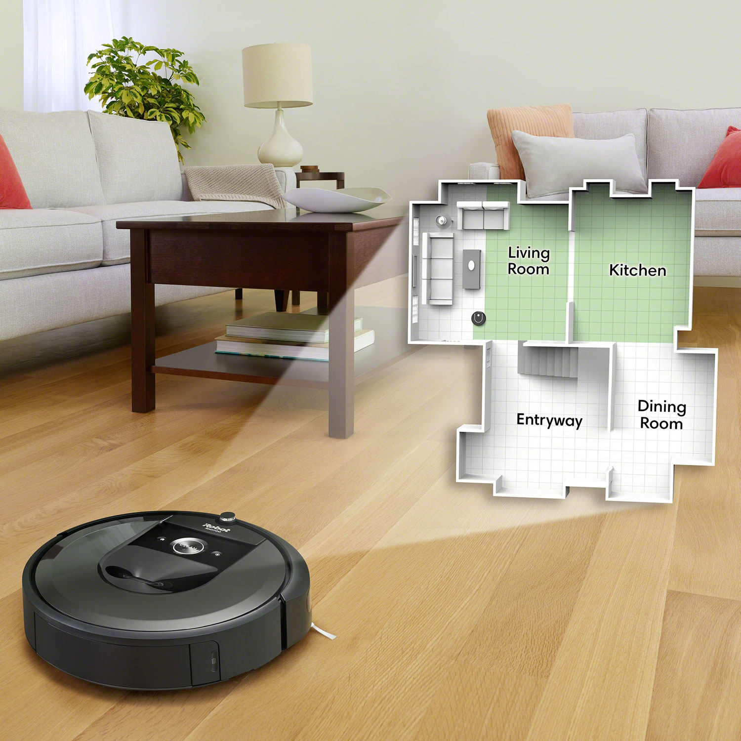 Aspirateur robot connecté Wi-Fi Roomba i7+ à élimination automatique de la poussière d'iRobot