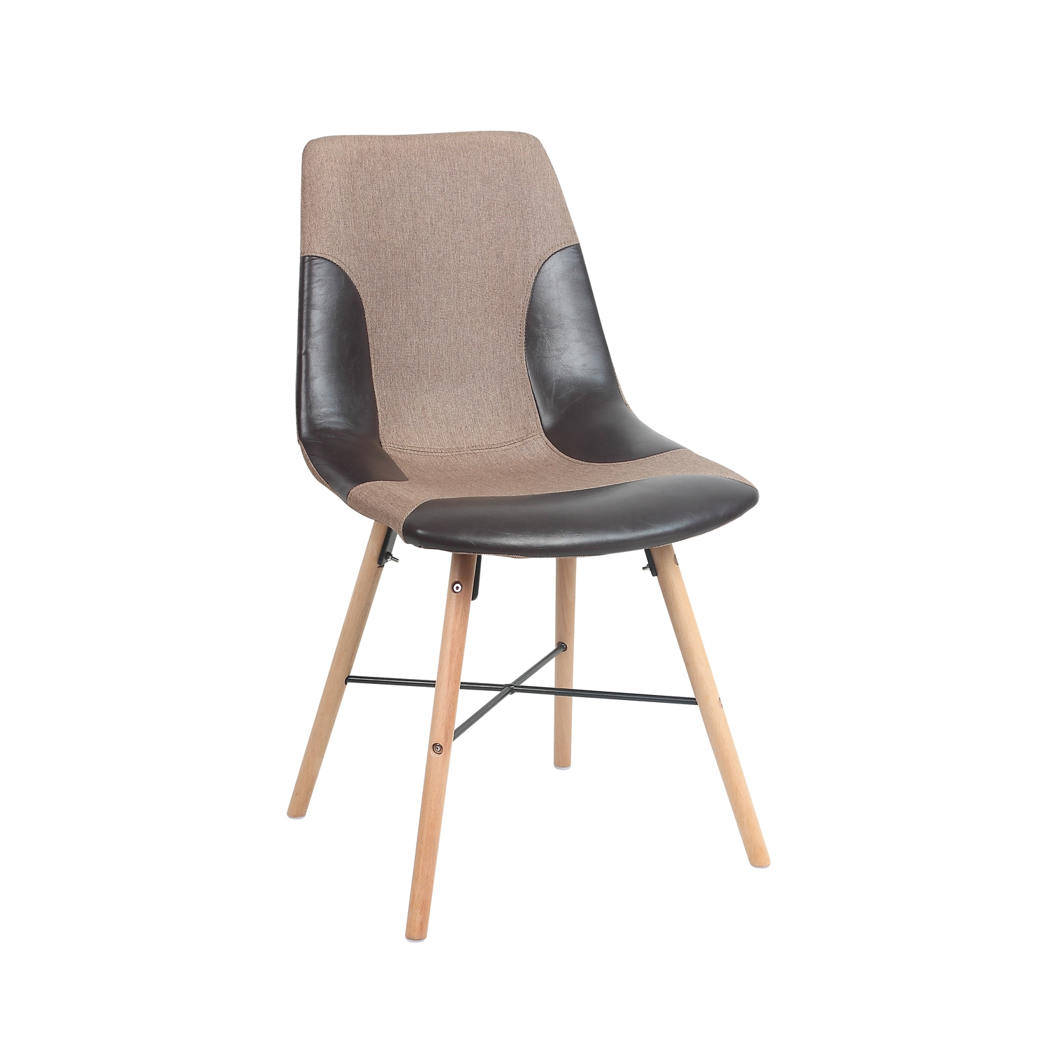 ViscoLogic LUXUS Eames Style Side Dining Chairs Set with Natural Wooden Legs