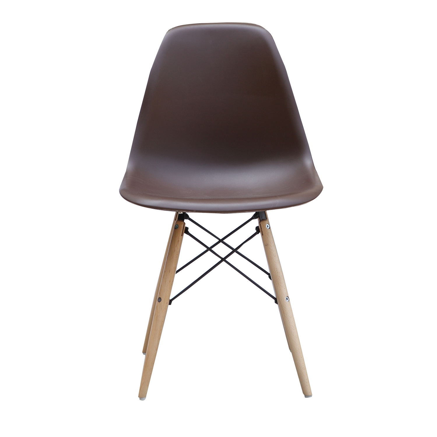 ViscoLogic Mid-Century Chaises de salle à manger Eiffel de style Eames durables Brun