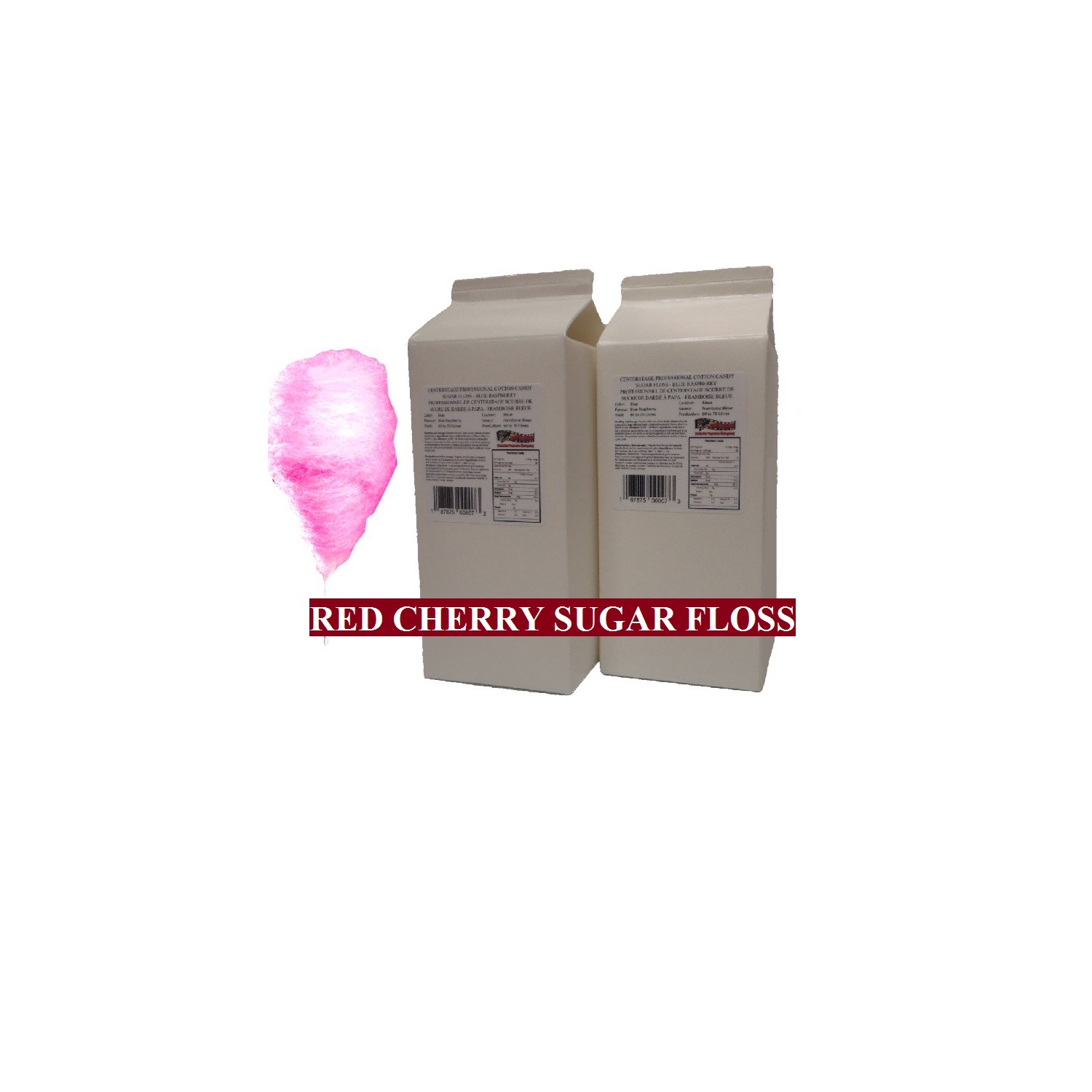 Centerstage Professional Cotton Candy Sugar Floss - Red Cherry - 2 Carton Pack