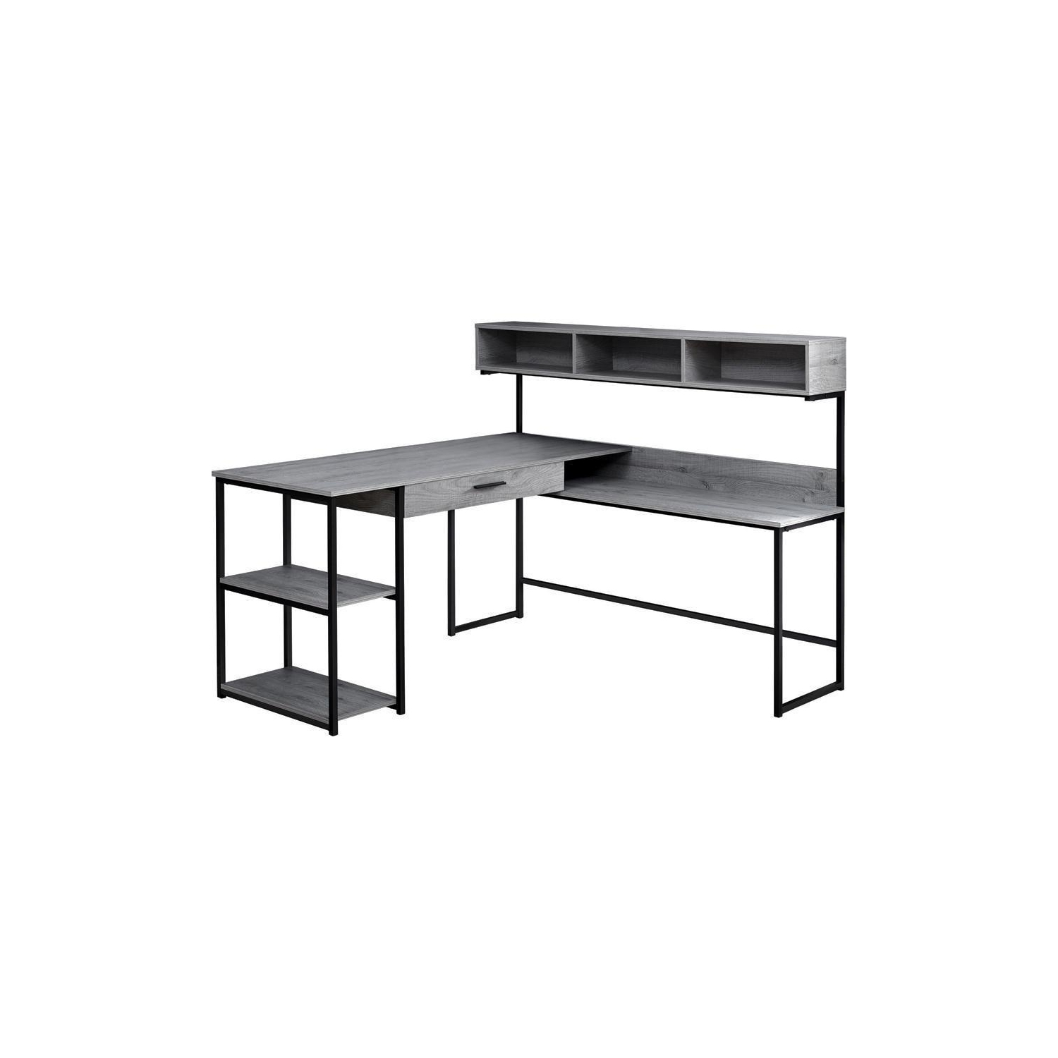Monarch Specialties i 7160 computer desk grey and black corner