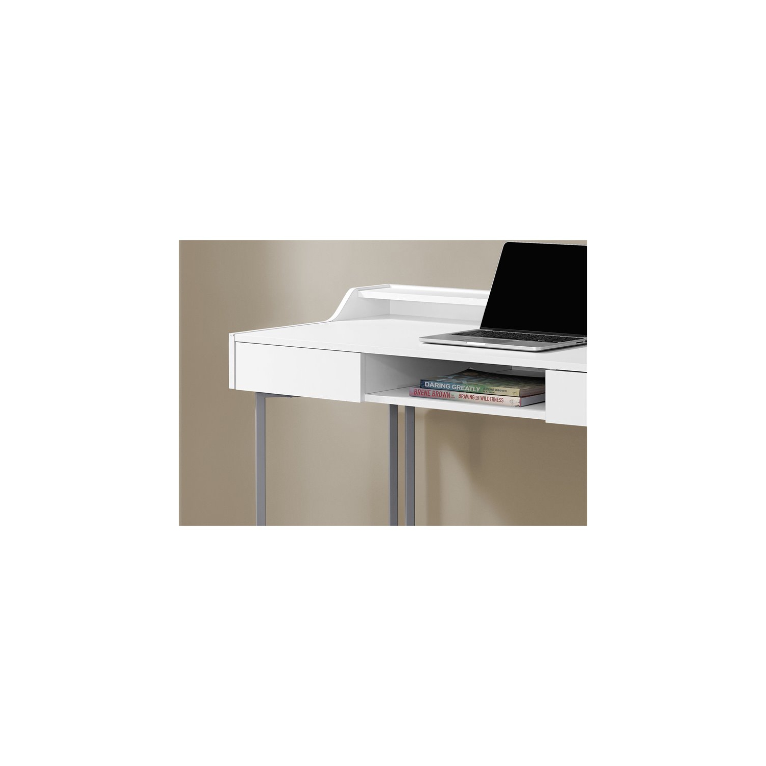 Monarch Specialties i 7361 computer desk 48"l white and silver metal